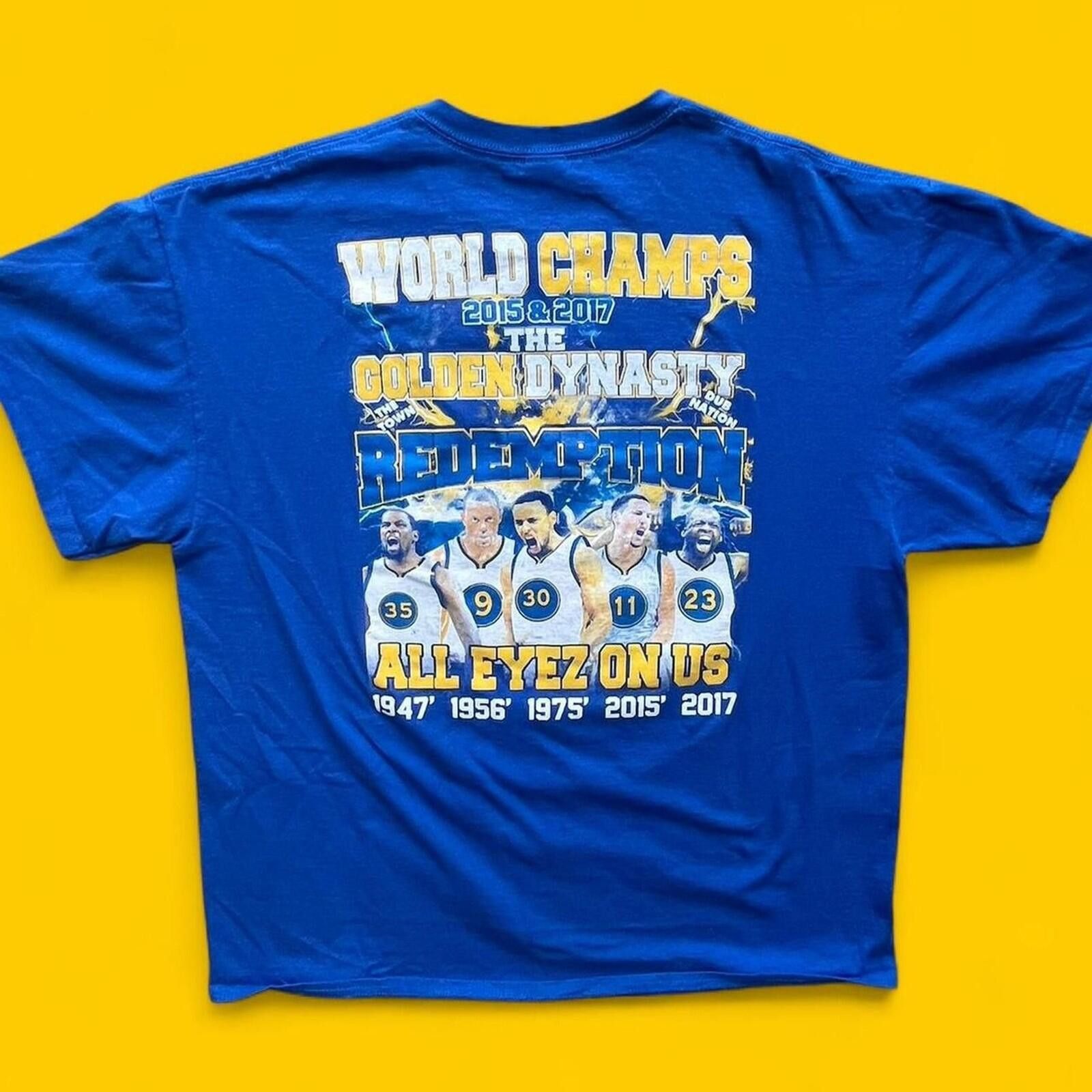 Gildan Golden State Warriors 2017 NBA Champion Double Sided T-Shirt Size US XL / EU 56 / 4 - 3 Thumbnail