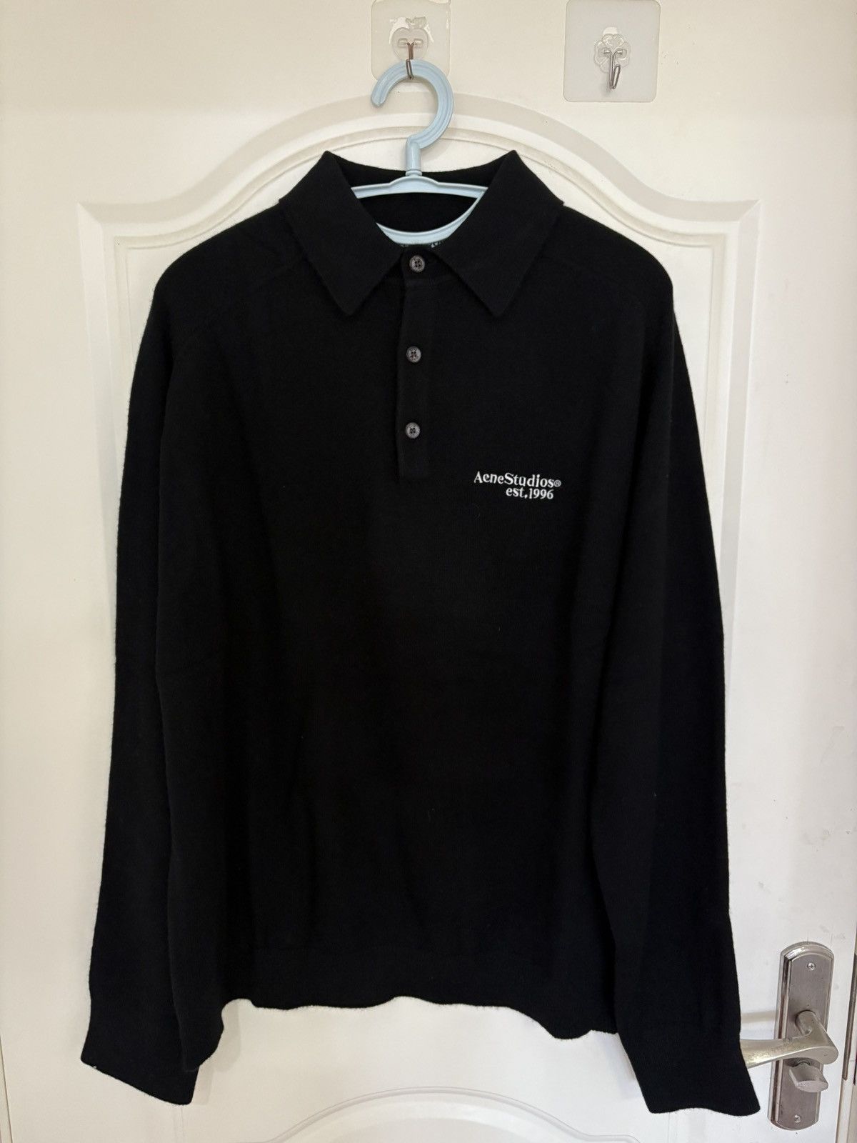 Acne Studios FW25 Logo Polo Knit Long- sleeve Shirt Size US S / EU 44-46 / 1 - 1 Thumbnail