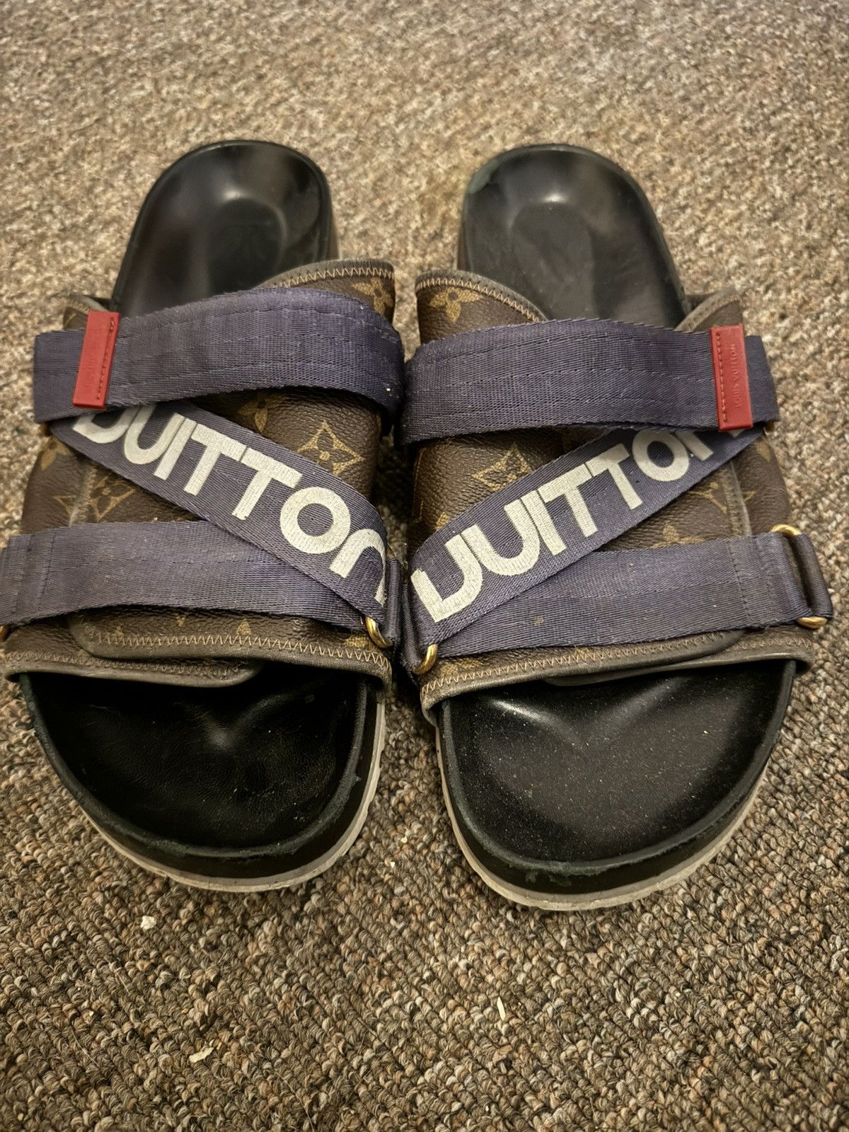 Louis Vuitton Brown monogram Honolulu slides Size US 11 / EU 44 - 1 Thumbnail