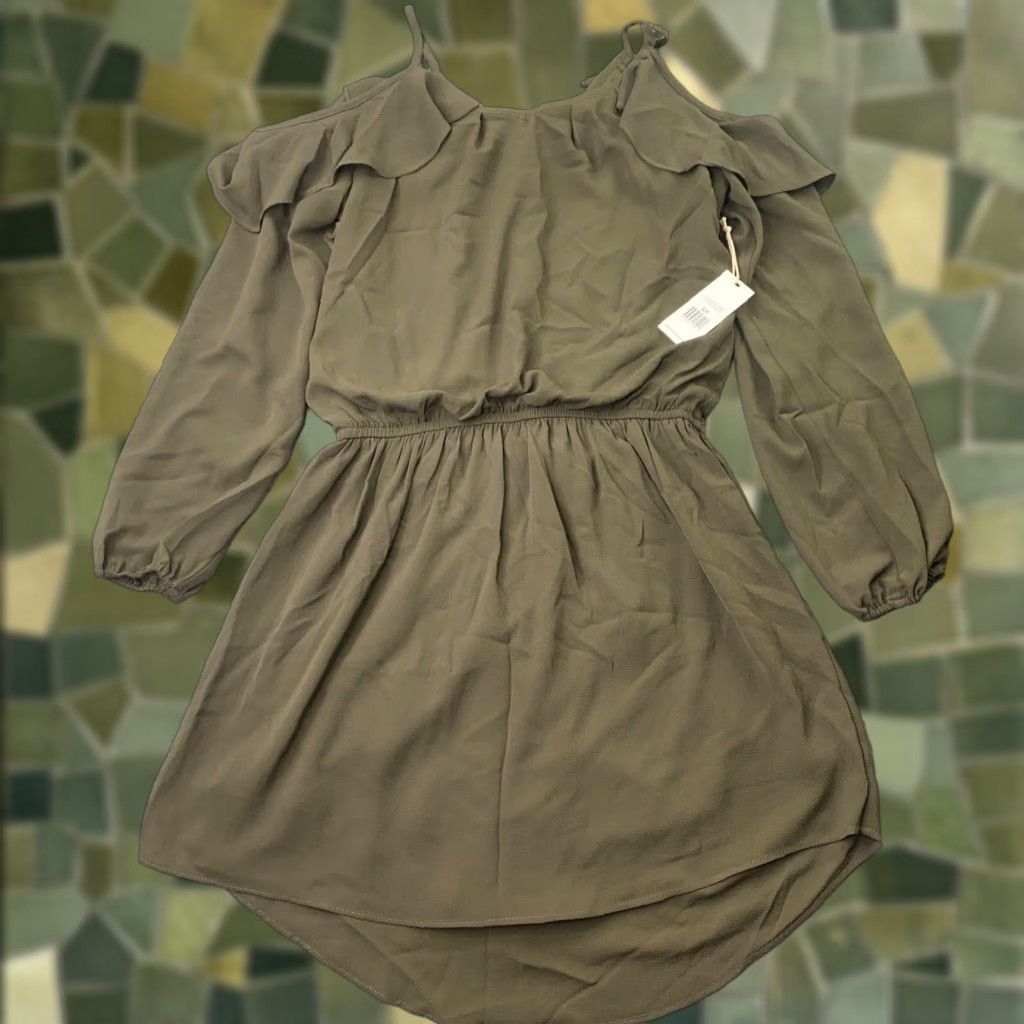 Vintage DEX The Dress Shop Womens Dress Small Green Off Shoulder Spaghetti Strap Dress Size S / US 4 / IT 40 - 1 Thumbnail