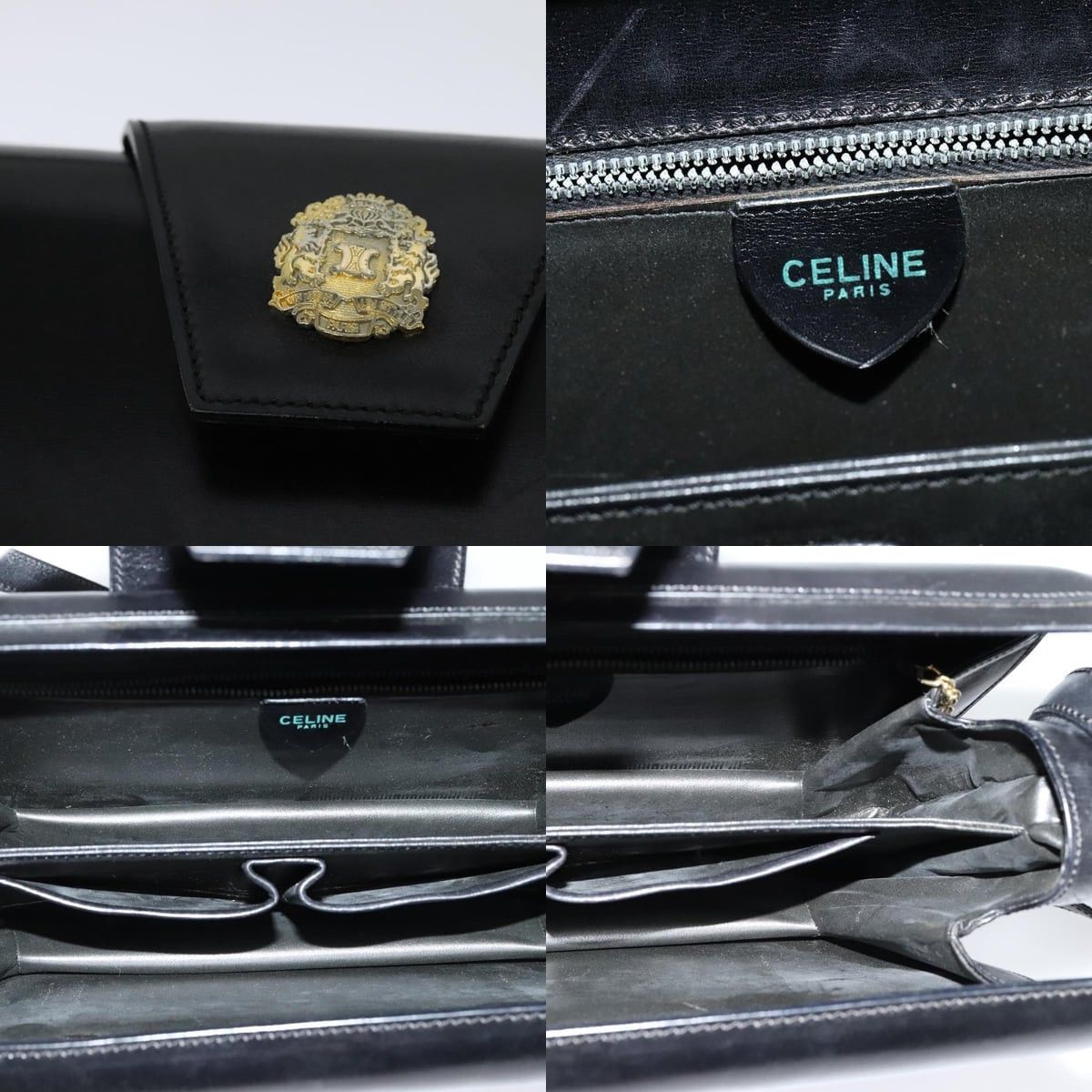Celine CELINE Shoulder Bag Leather Black Gold Size ONE SIZE - 11 Thumbnail