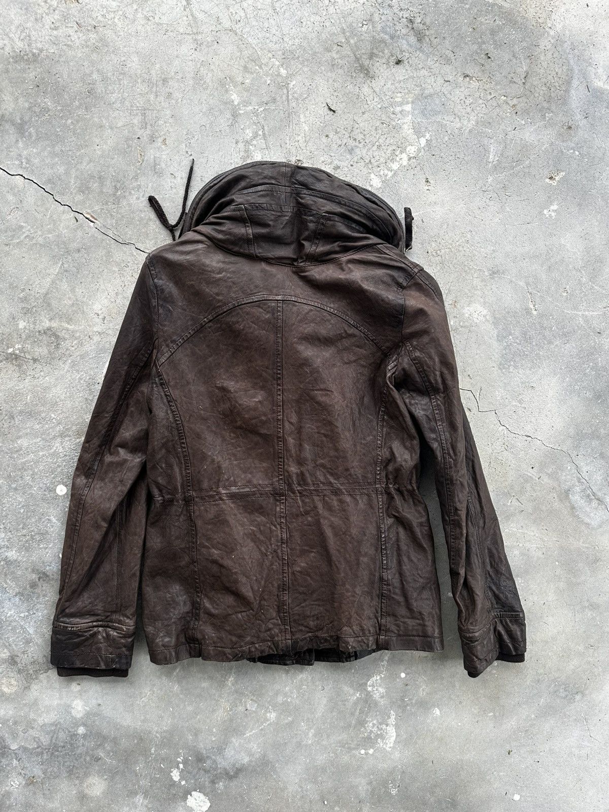 Le Grande Bleu (L.G.B.) Vintage Bono Sheepskin Leather Hooded Jacket Size US S / EU 44-46 / 1 - 11 Thumbnail