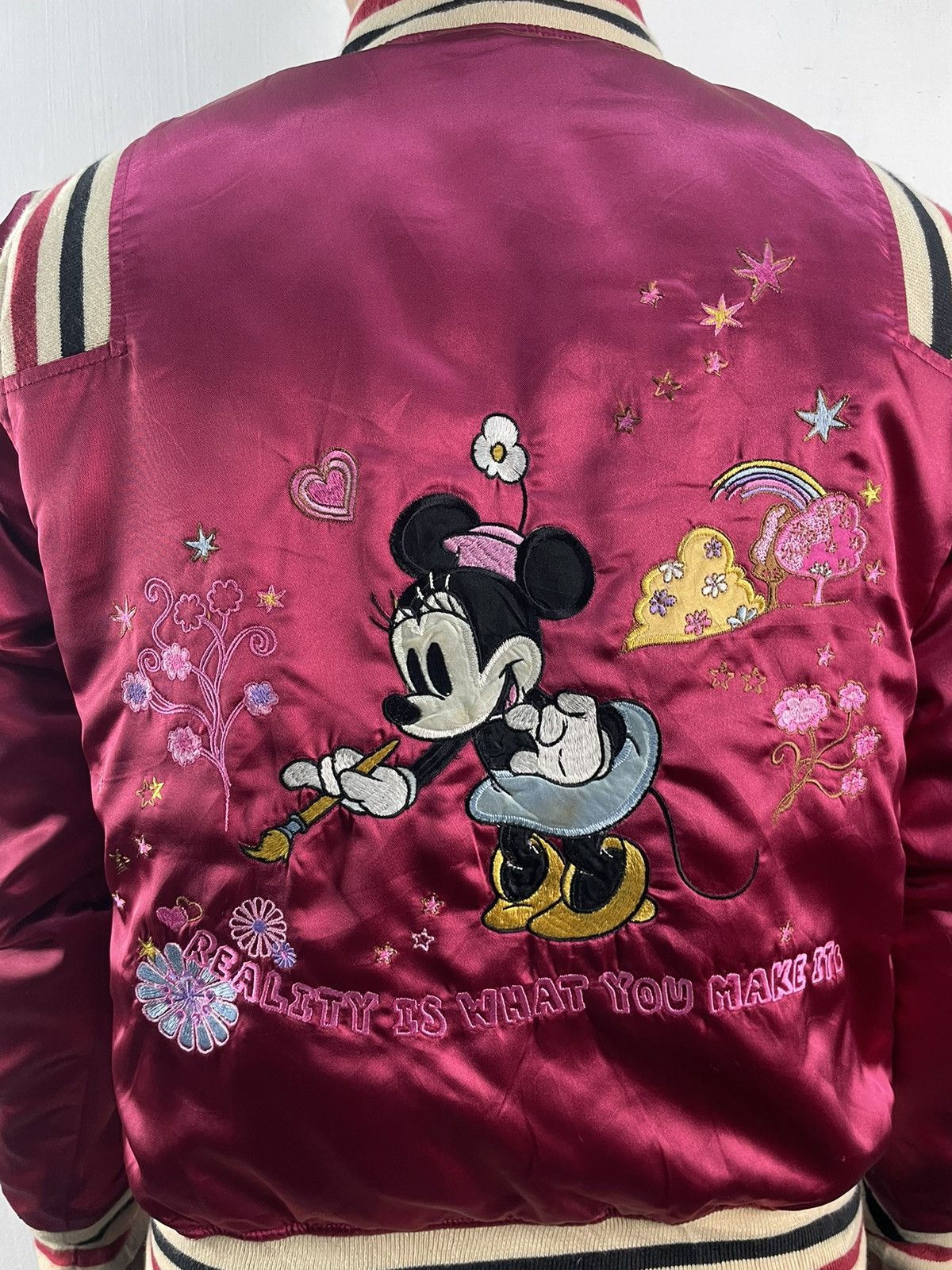 Disney Vintage Mickey Mouse Satin Bomber Varsity Jacket Size US M / EU 48-50 / 2 - 5 Thumbnail