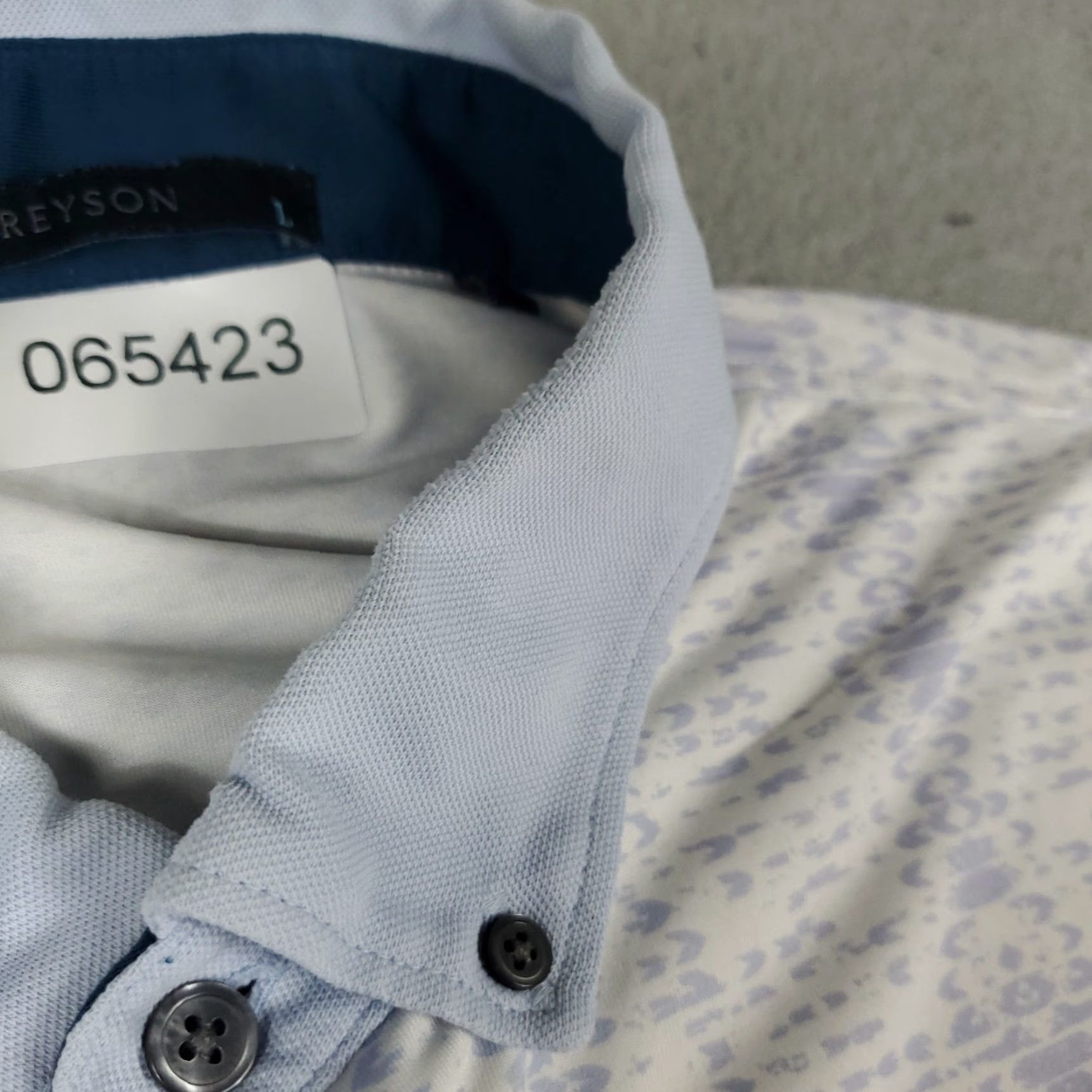 Vintage Greyson Polo Shirt Mens L White Geometric Logo Button Collar Short Sleeve Polo Casual Golf Modern Preppy 90s? Size US L / EU 52-54 / 3 - 6 Thumbnail
