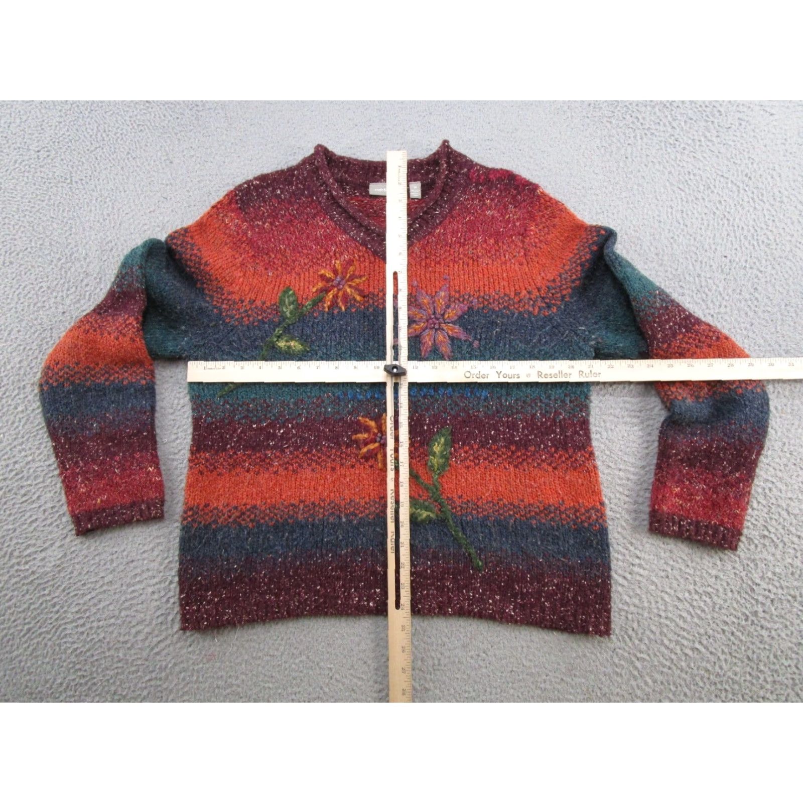 Barrow Croft Striped Embroidered Wool Blend Knit Sweater Womens Size M Size M / US 6-8 / IT 42-44 - 4 Thumbnail
