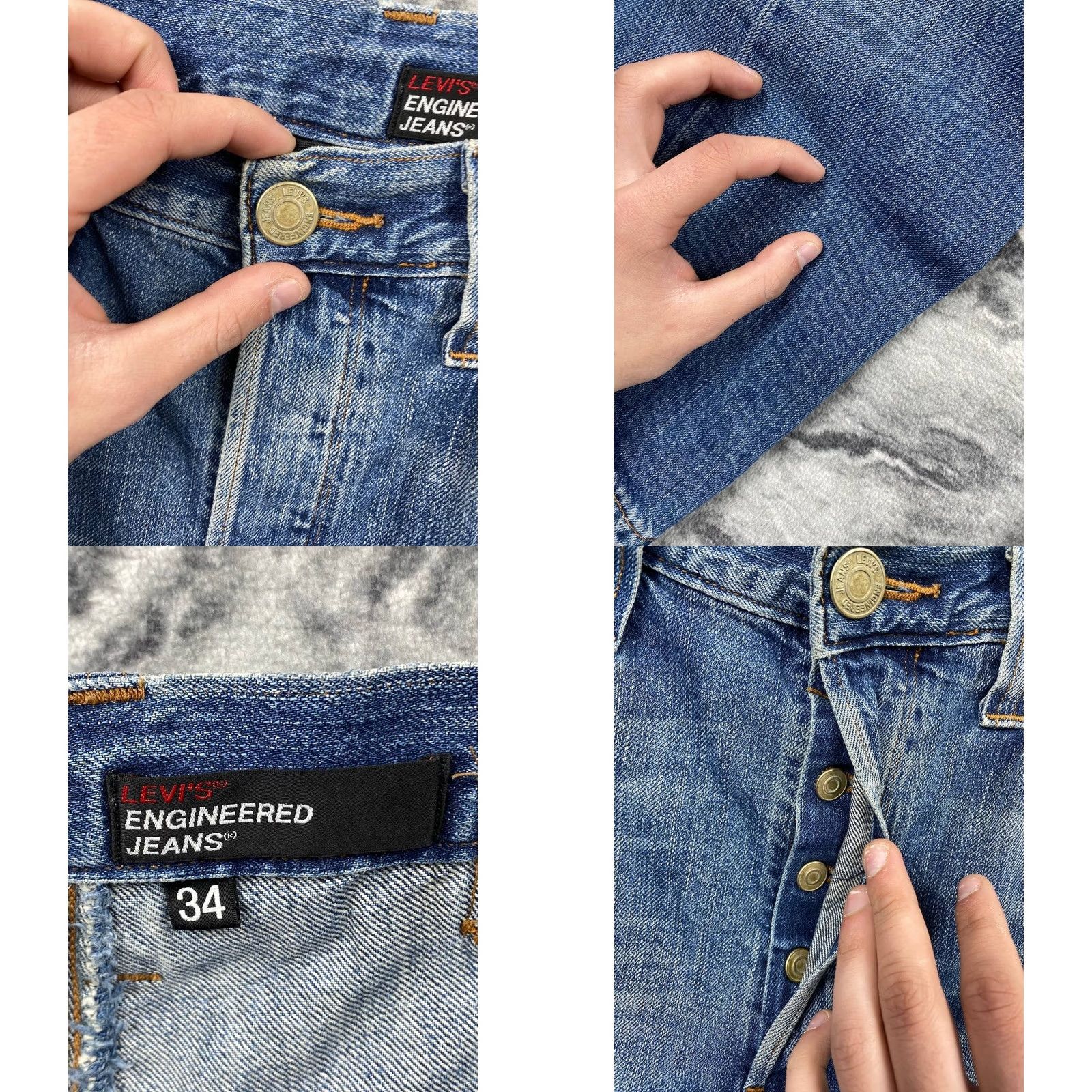 Levi's VINTAGE Levi’s Engineered Twisted Seams Cinch Denim Jeans Men Size 34х34 Blue Size US 34 / EU 50 - 9 Thumbnail