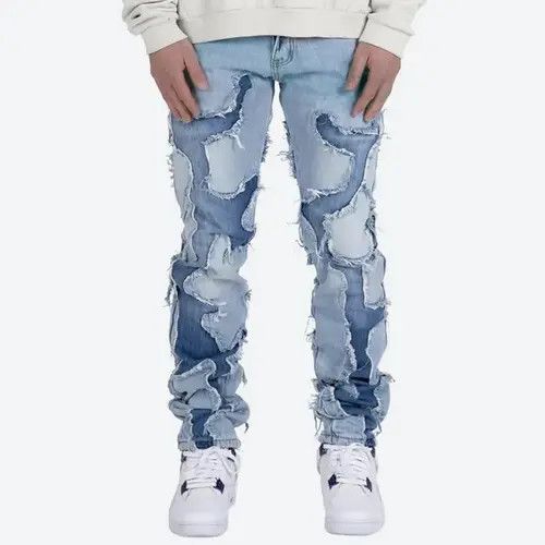 Japanese Brand × Vintage High Street Vibe Style Patchwork Frayed Jeans Pants Size US 32 / EU 48 - 1 Thumbnail