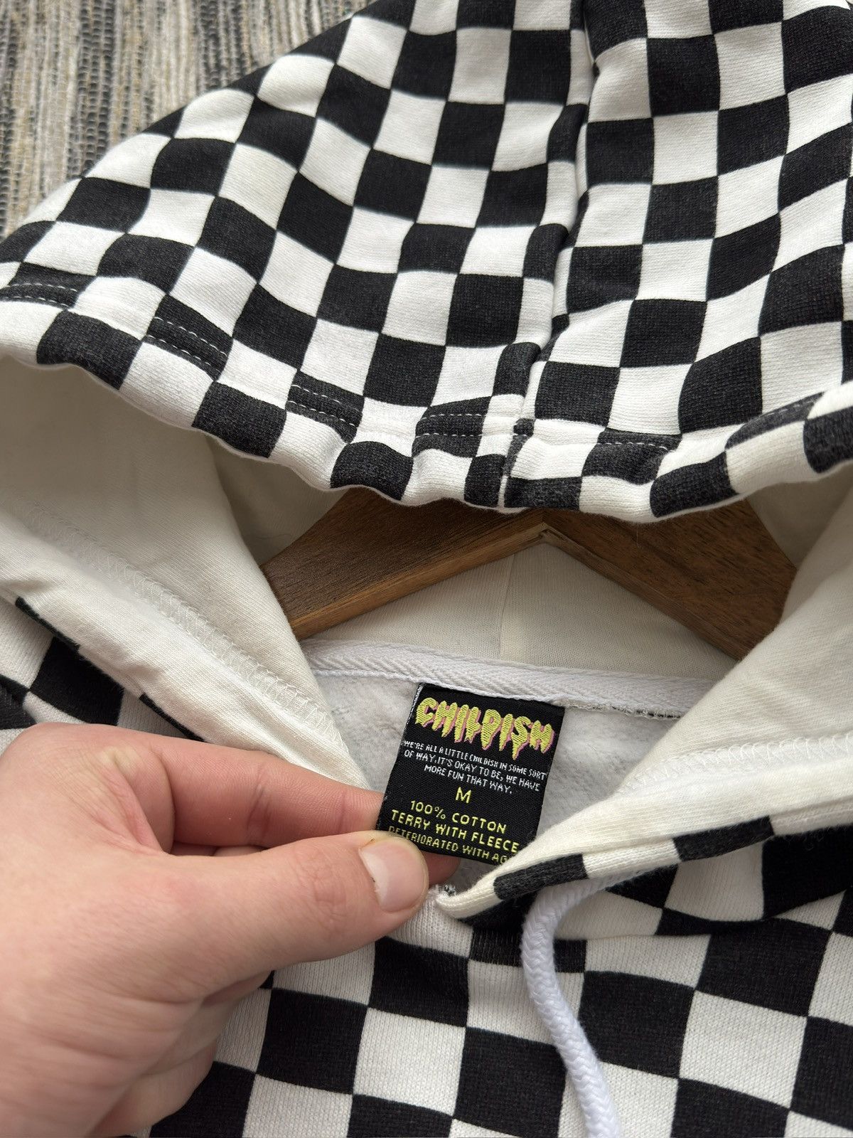 CHILDS Childish TGH Checked White Hoodie Size M Men Size US M / EU 48-50 / 2 - 12 Thumbnail