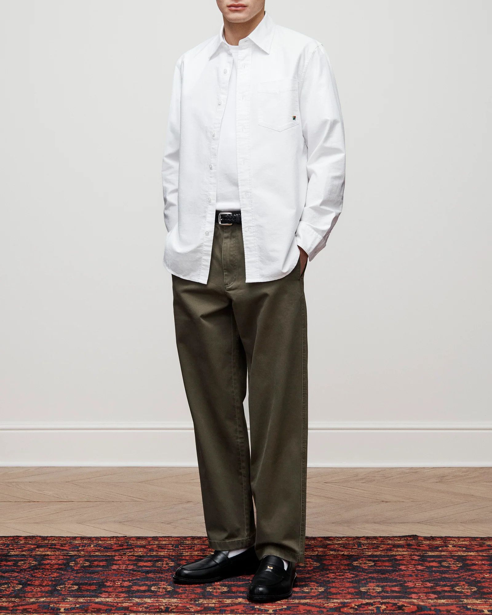 Aime Leon Dore o1mle0725 Crest Oxford Shirt in Bright White Size US XXL / EU 58 / 5 - 2 Thumbnail
