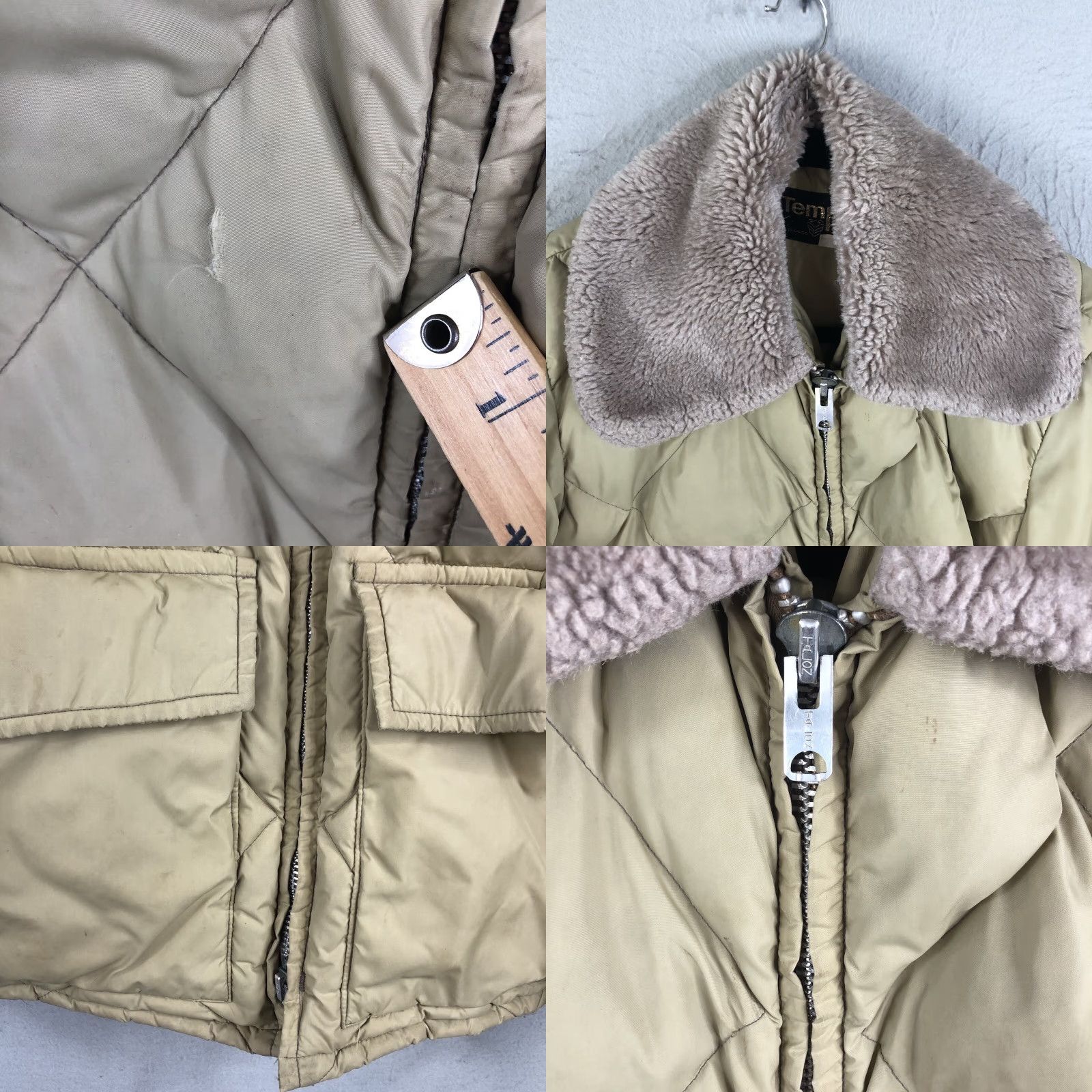 Vintage VINTAGE Tempco Jacket Mens 40 Beige Down Insulated Full Zip Up Puffer Coat Outdoor Winter Regular Men Beige Down Insulated Zip Jacket Size US XXS / EU 40 - 8 Thumbnail