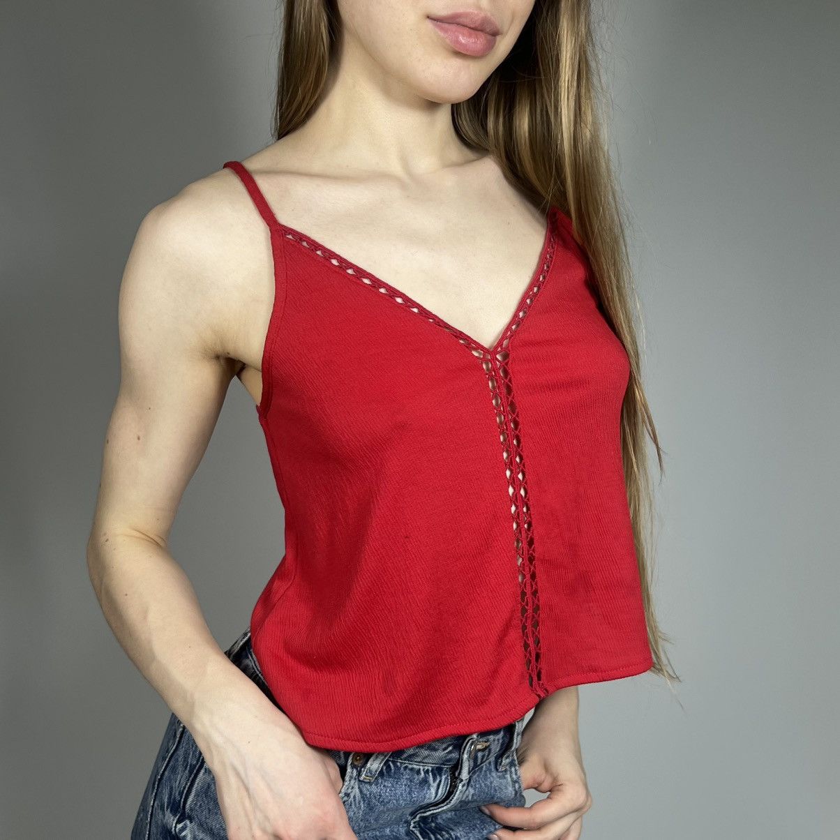 Vintage Vintage Y2K Sexy Retro Red Tank Top Japanese 90s Style Size M / US 6-8 / IT 42-44 - 2 Thumbnail