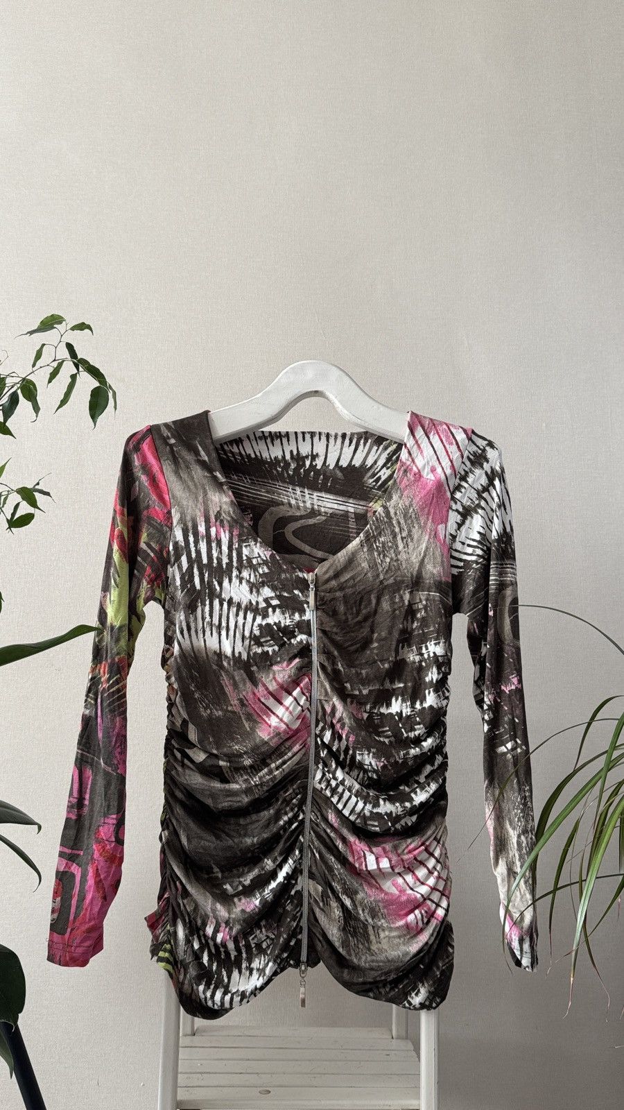 Hysteric Glamour Y2K Deconstructed Abstract Print High Fashion Zip Jacket Size M / US 6-8 / IT 42-44 - 1 Thumbnail