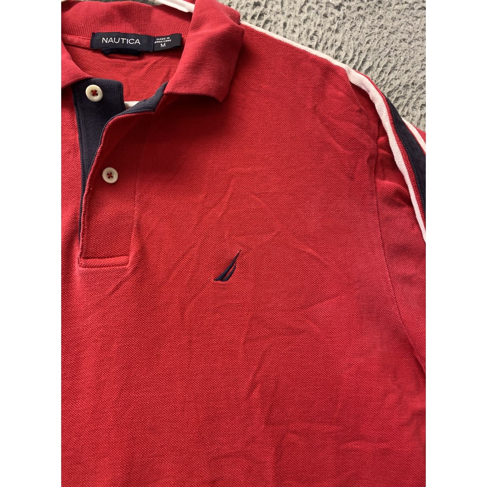 Nautica Nautica Polo Shirt Mens M Casual Polo Short Sleeve Knit Cotton Blend Blue 99-18 Golf Rugby Preppy Mens Size US M / EU 48-50 / 2 - 2 Thumbnail