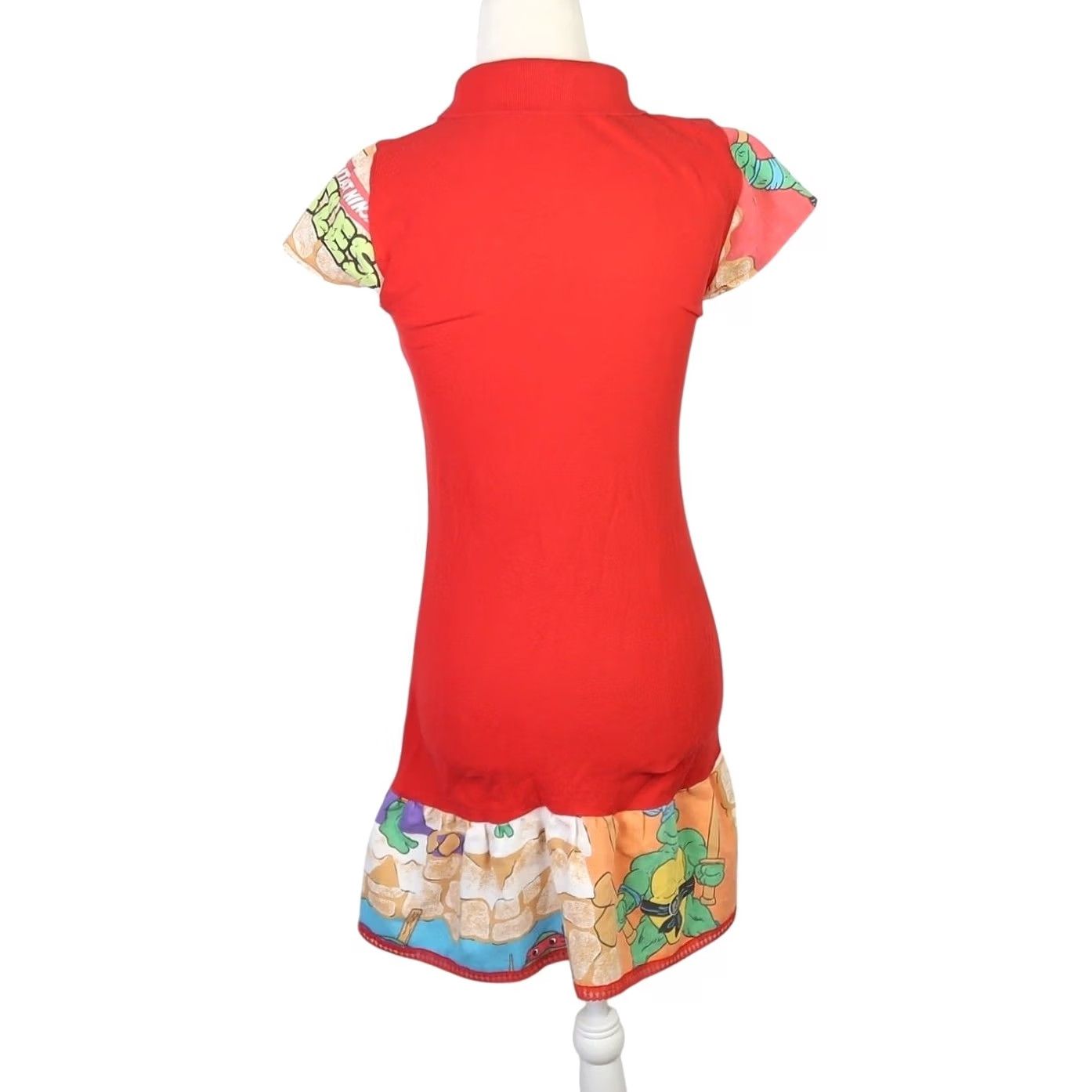 Vintage VINTAGE Y2K Red Polo Mini Dress XS Upcycled Ninja Turtle Trim Womens Short Sleeve 90s" Size XS / US 0-2 / IT 36-38 - 4 Thumbnail