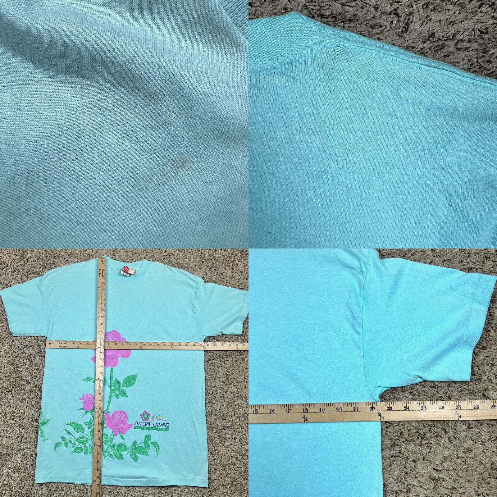Vintage VINTAGE AmeriFlora’92 Rose Graphic Single Stitch T-Shirt XL Blue Unisex Adults 90s Floral Size US XL / EU 56 / 4 - 8 Thumbnail