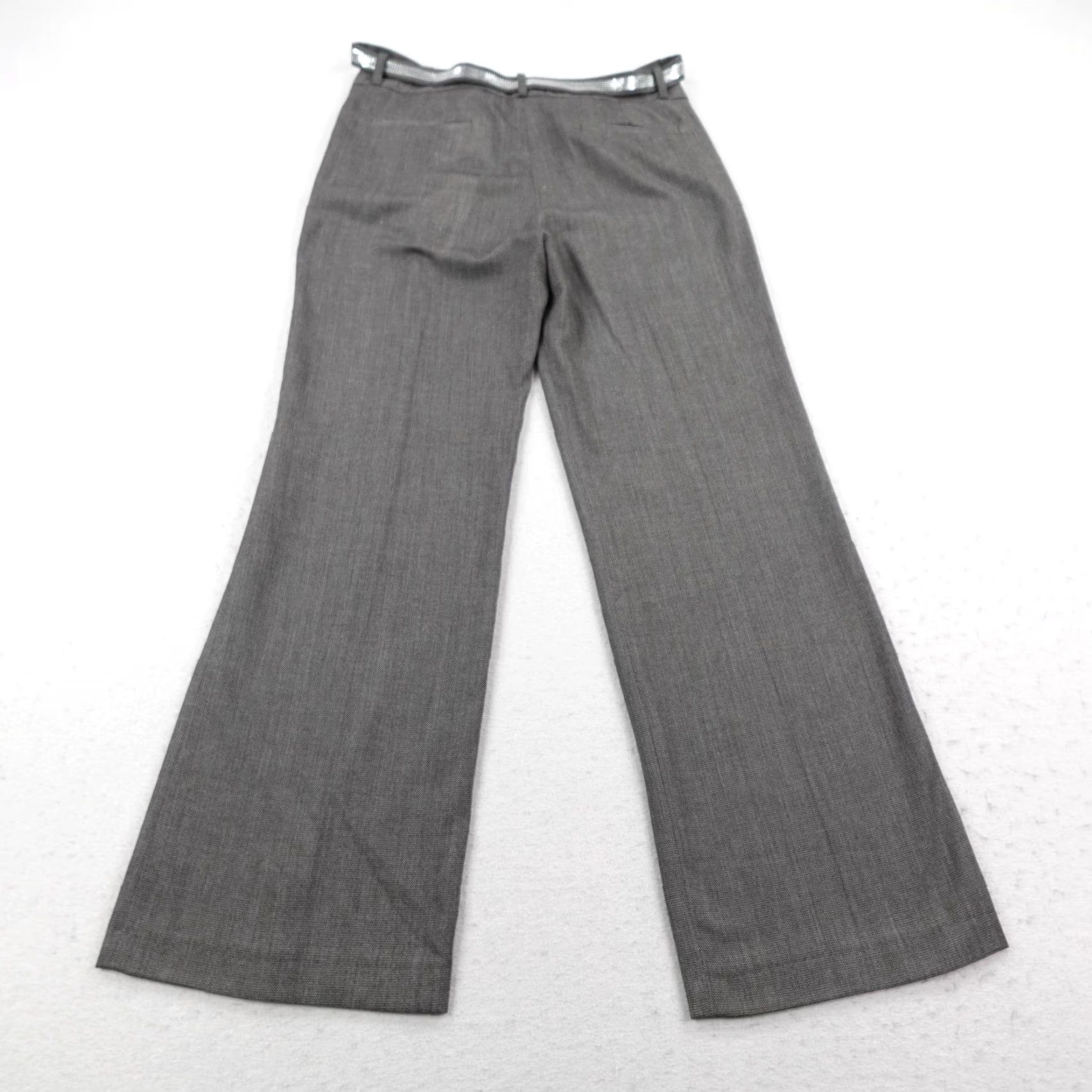 Sandro Sandro Pants Womens 8 Gray Wide Leg Dress Trousers Belt Rhinestone Career Office Size 30" / US 8 / IT 44 - 5 Thumbnail