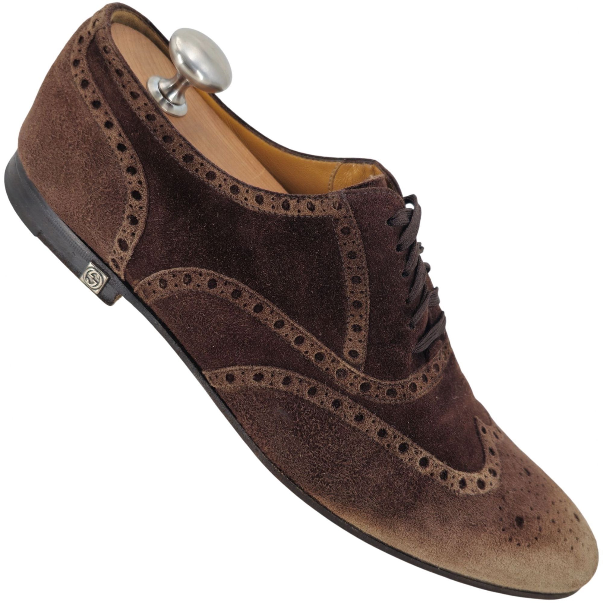 Gucci Gucci Italy Men size 7.5E Brown Suede Wingtip Derby Oxfords Size US 7.5 / EU 40-41 - 1 Thumbnail