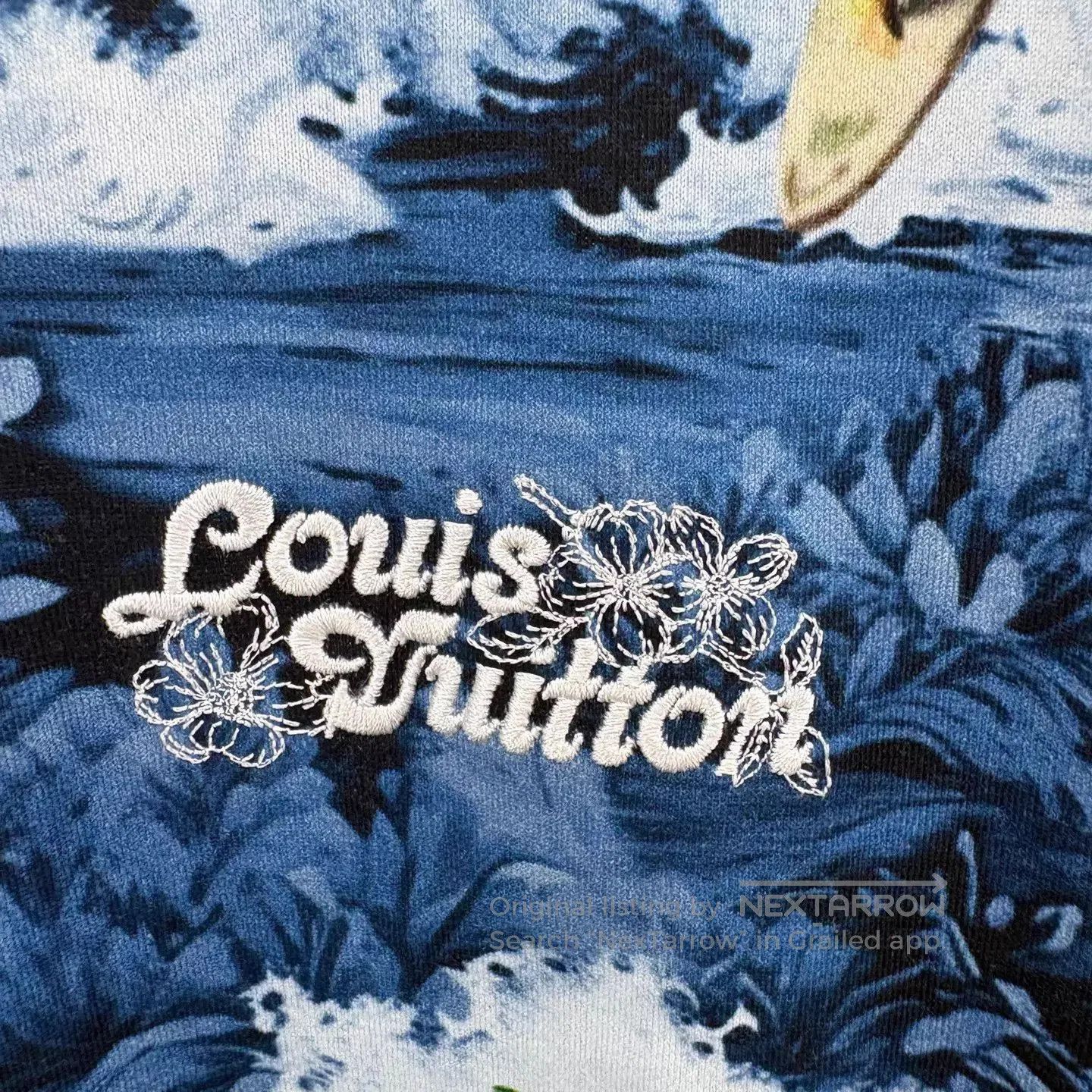 Louis Vuitton Blue Surf Wave Print Short Sleeve Shirt XL. Size US XL / EU 56 / 4 - 4 Thumbnail