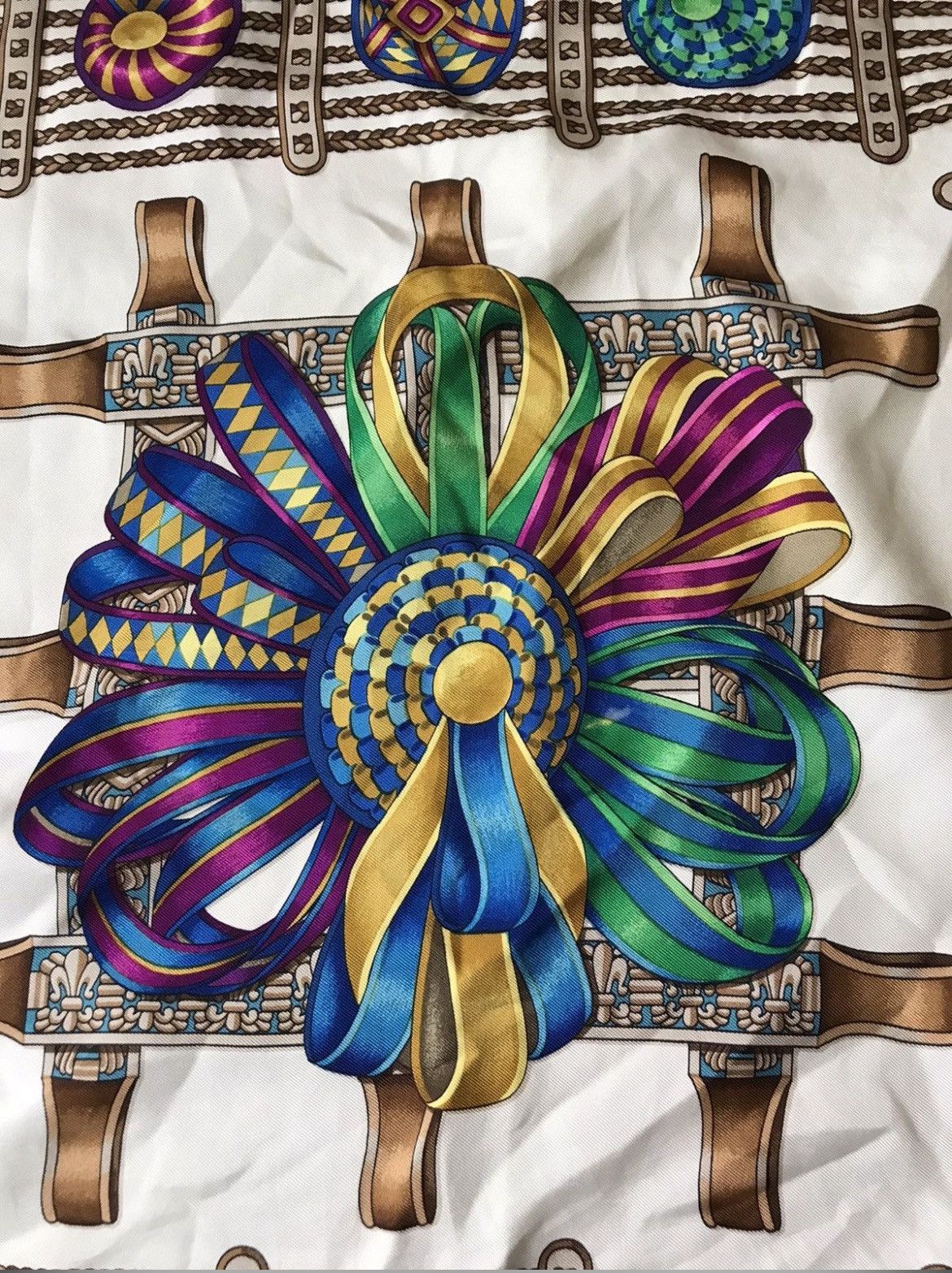 Hermes Hermes Les Rubans Du Cheval by J.Metz Silk Scarf Size ONE SIZE - 6 Thumbnail