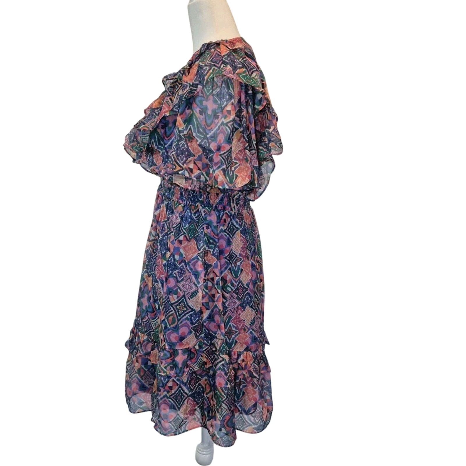 Other New Hale Bob Kiara Silk Blend Multicolor Dress S Size S / US 4 / IT 40 - 8 Thumbnail