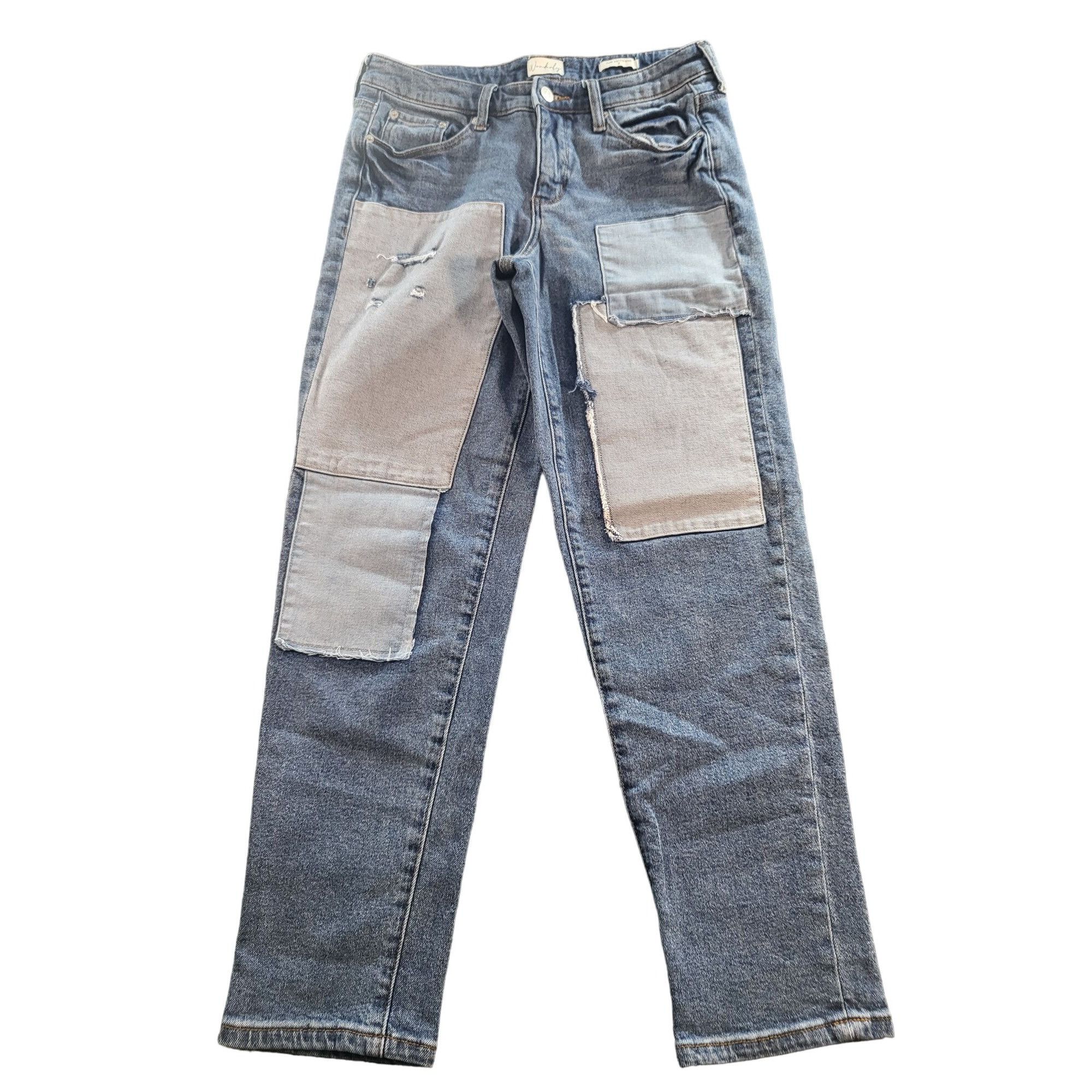 Other Wonderly Slim Boyfriend Patchwork Jeans Women Sz 6 Blue Deni Size 28" / US 6 / IT 42 - 1 Thumbnail