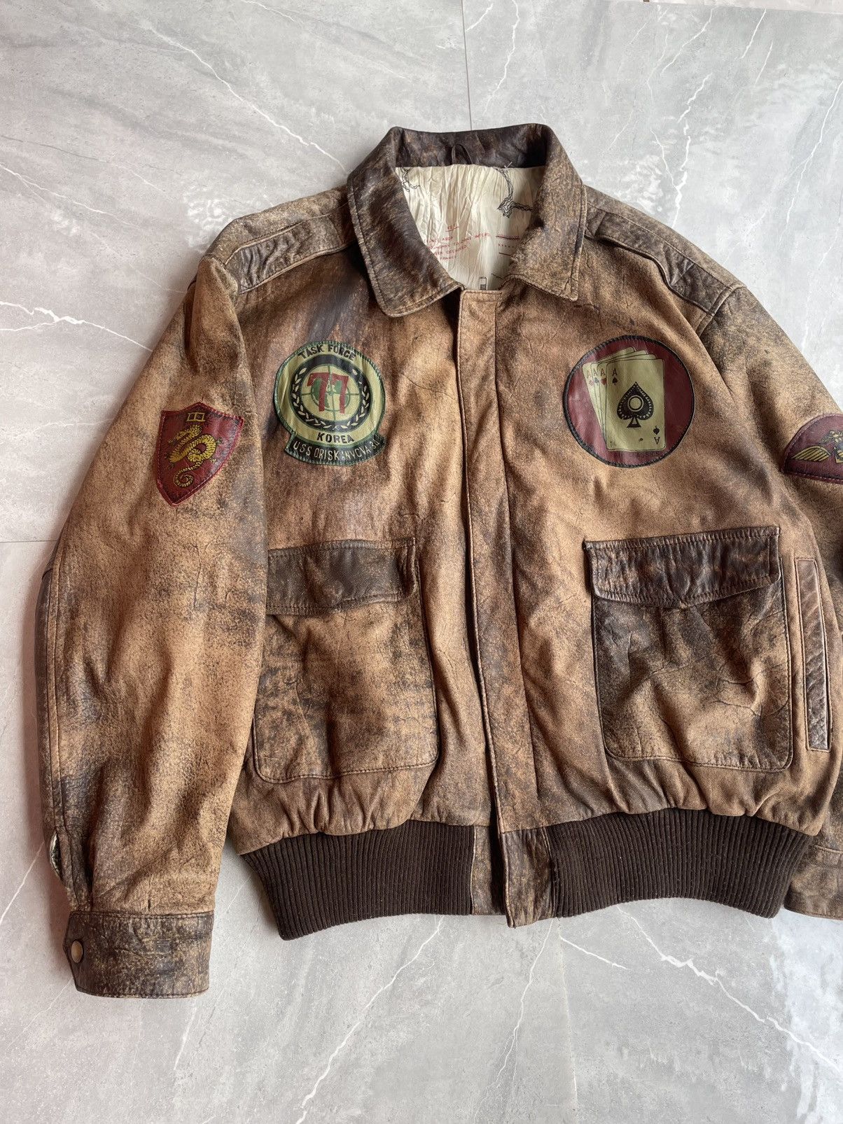 Leather Leather Jacket Flying Tigers 80s Size US L / EU 52-54 / 3 - 2 Thumbnail