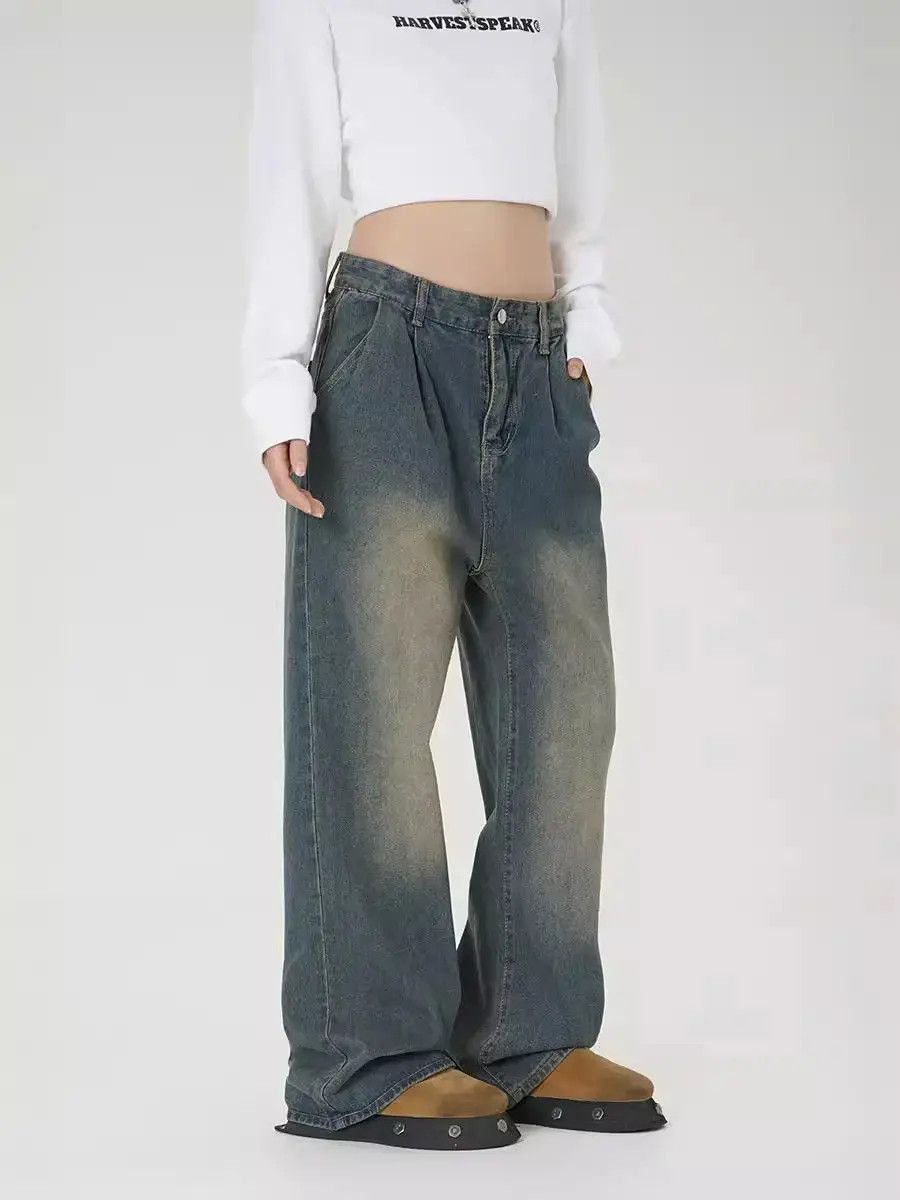 Japanese Brand Retro loose high street wide leg jeans Size US 32 / EU 48 - 5 Thumbnail