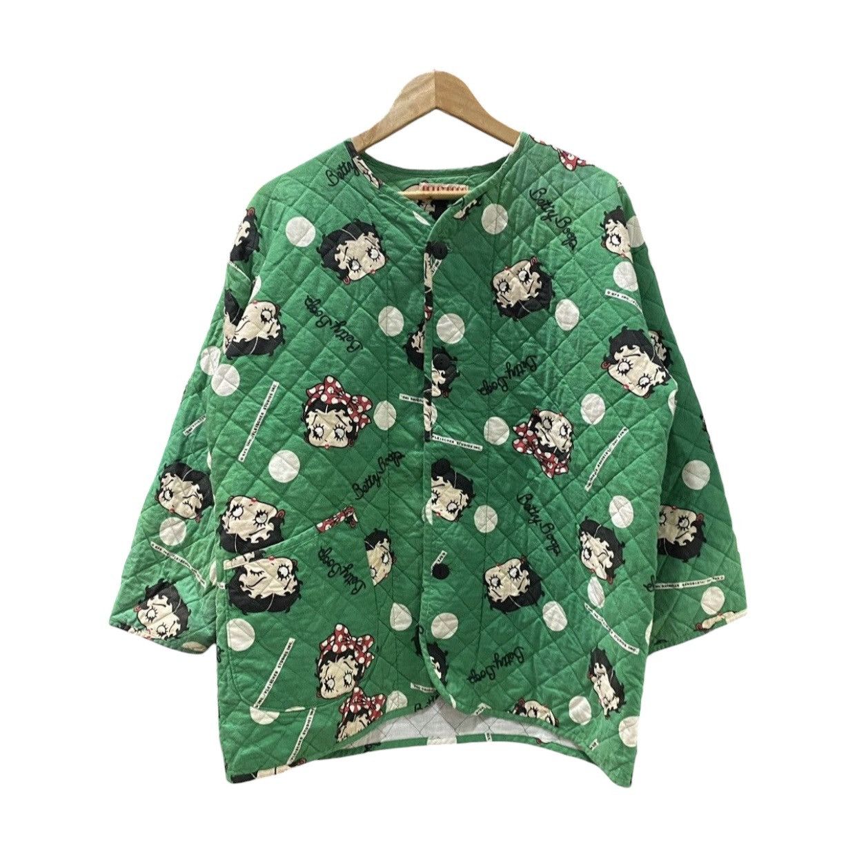 Anime Vintage 90s Betty Boop Full Print Quilted Jacket Green Size US L / EU 52-54 / 3 - 1 Thumbnail