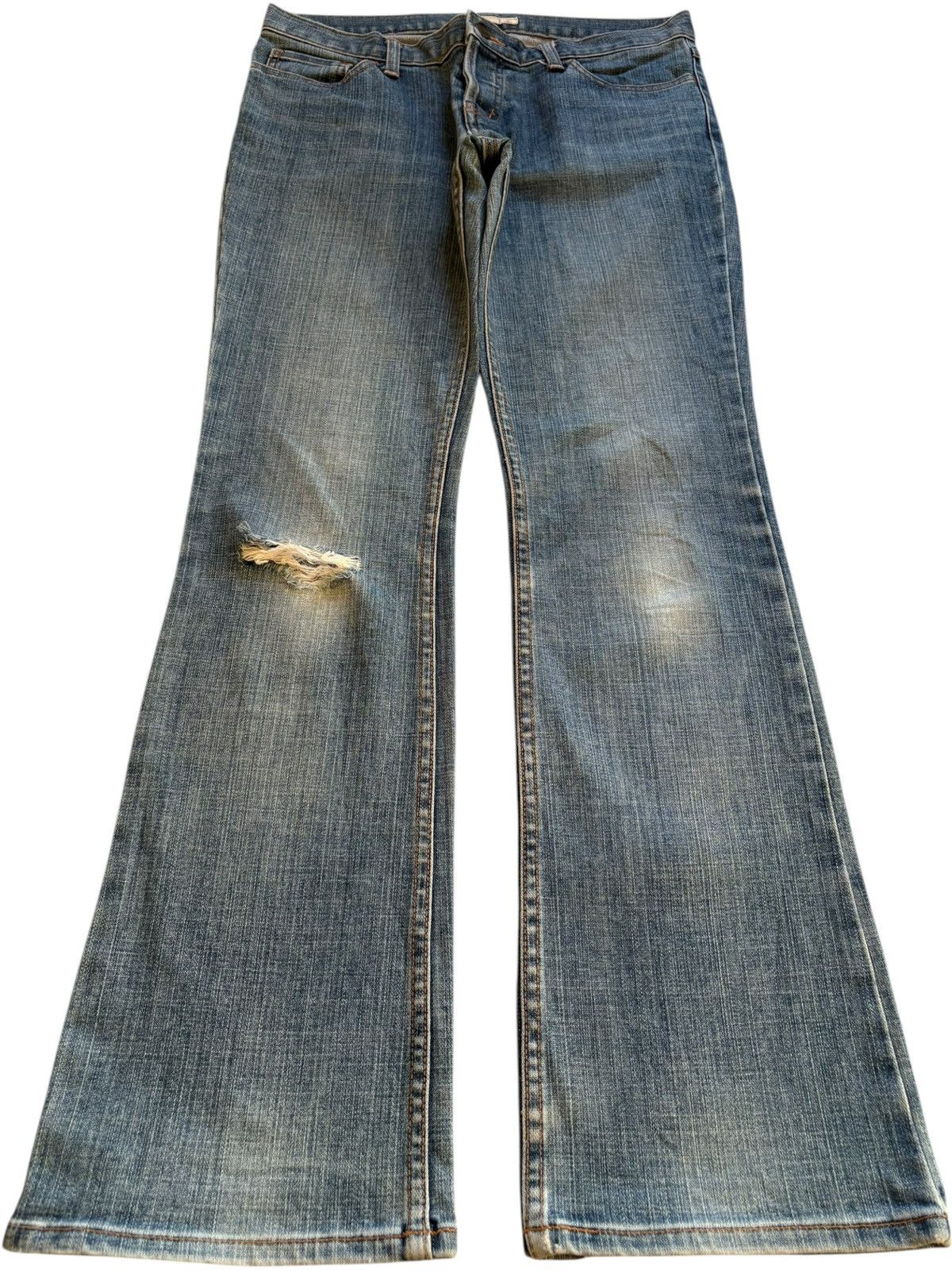 Japanese Brand Vintage Japanese Brand Mud Wash Distress Bootcut Flare Jeans Size US 31 - 1 Thumbnail