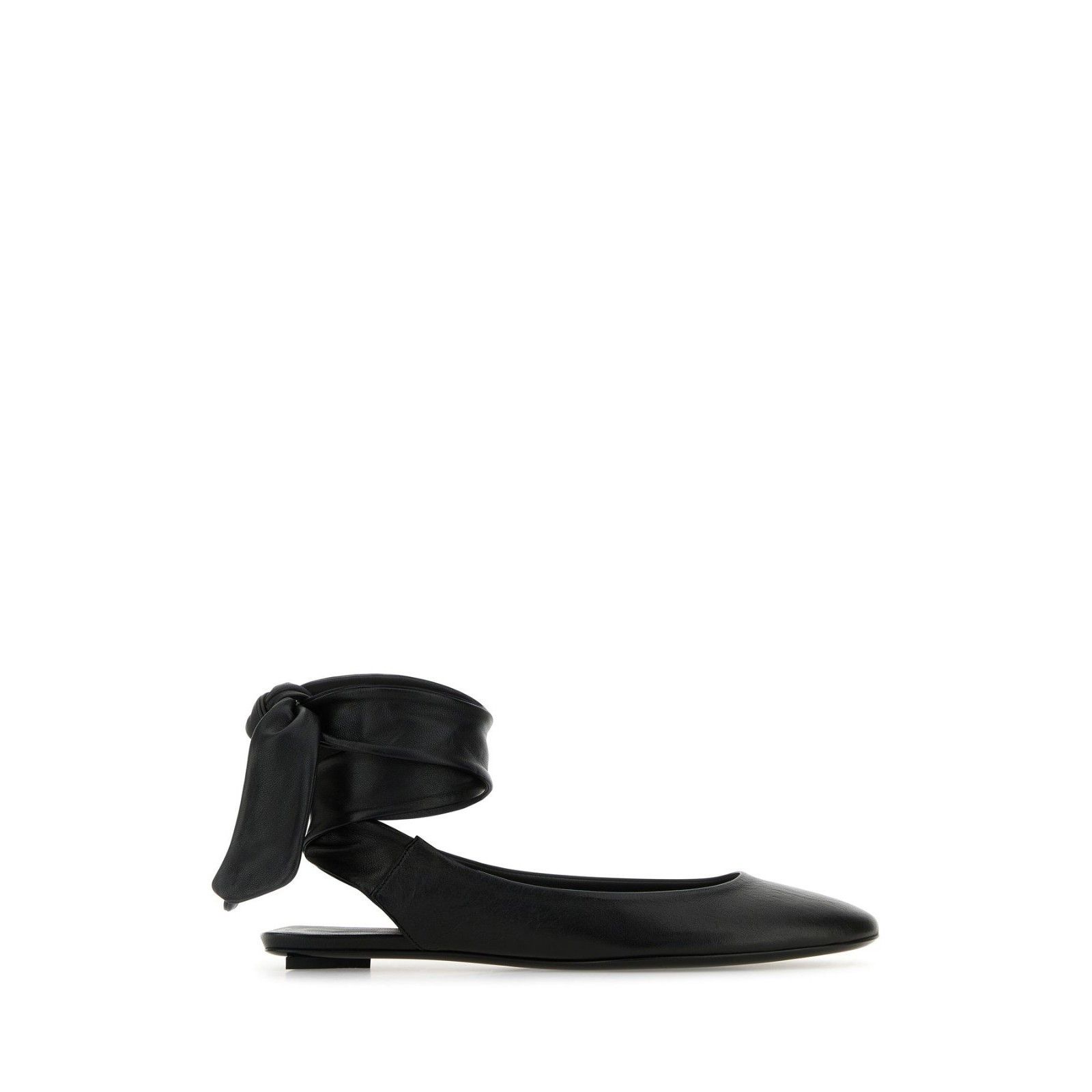 THE ATTICO Cloe Black Leather Ballerina Flats New & Authenti