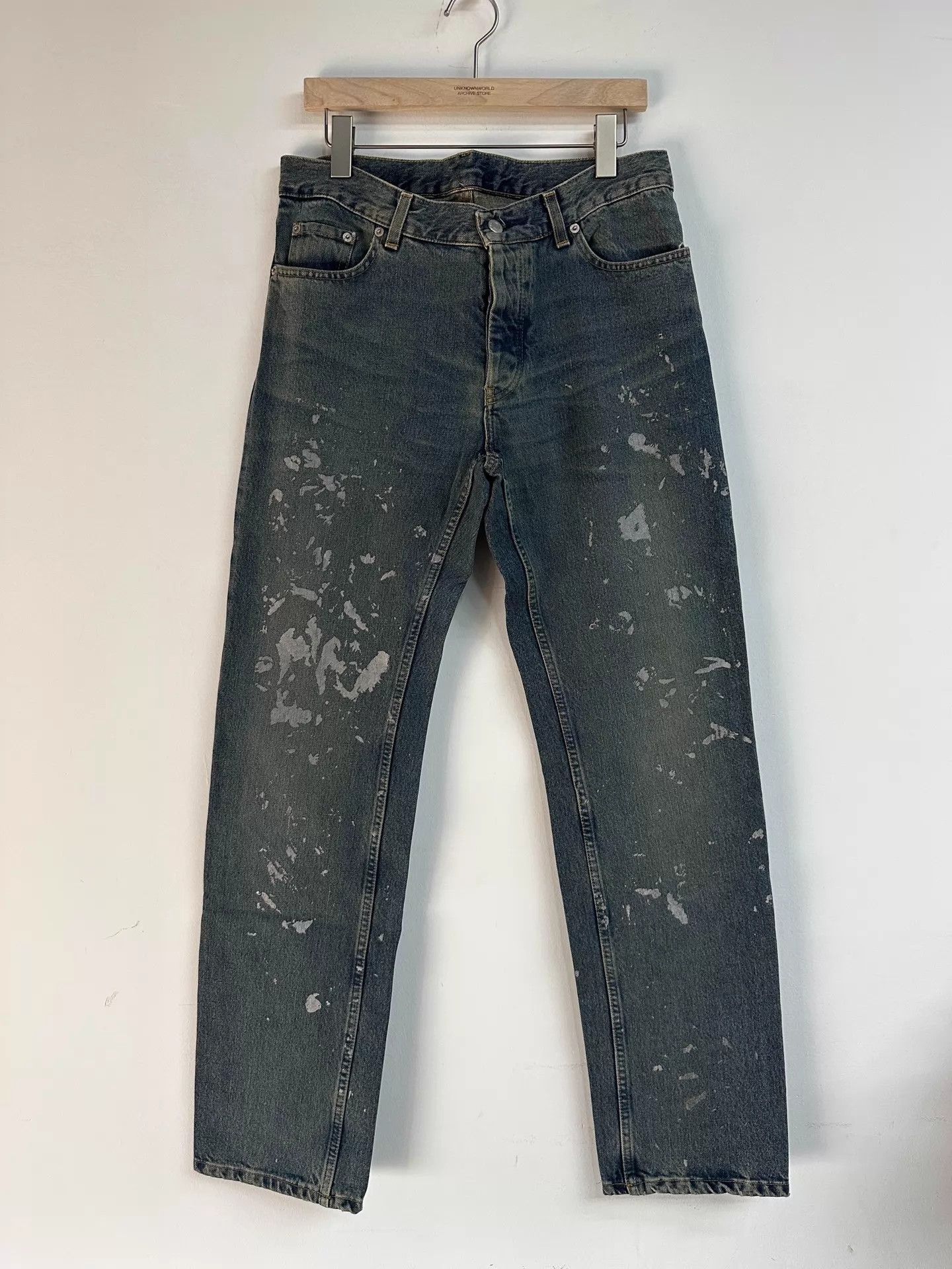 Helmut Lang Helmut Lang Painter Jeans Silver Splatter Blue (Rare, Near Mint) Size US 33 - 1 Thumbnail