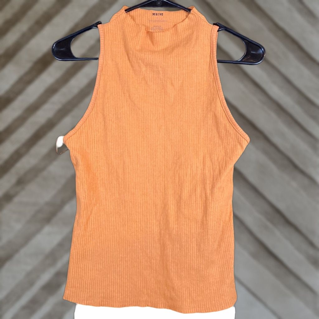 Vintage Maeve Anthropologie Womens Sweater Orange High Neck Sleeveless Stretch M Size M / US 6-8 / IT 42-44 - 1 Thumbnail