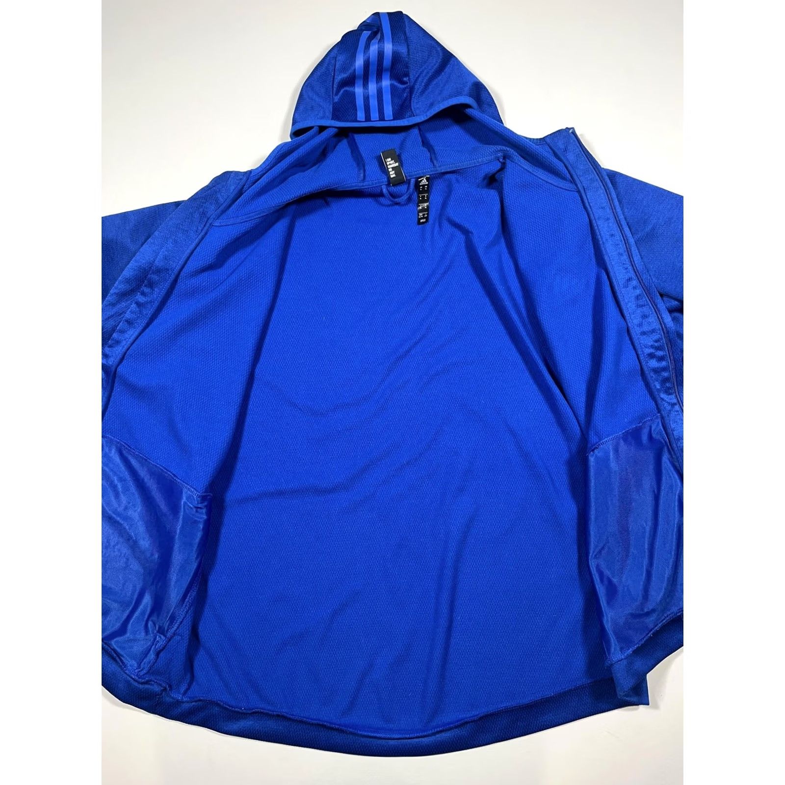 Adidas Adidas Hoodie Mens XL Blue 3-Stripes ClimaWarm Full Zip Athletic Training Jacket Size US XL / EU 56 / 4 - 7 Thumbnail