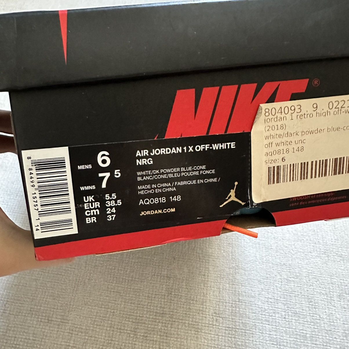 Jordan Brand × Off-White × Virgil Abloh Jordan 1 Retro High Off-White University Blue Size US 7.5 / IT 37.5 - 13 Thumbnail