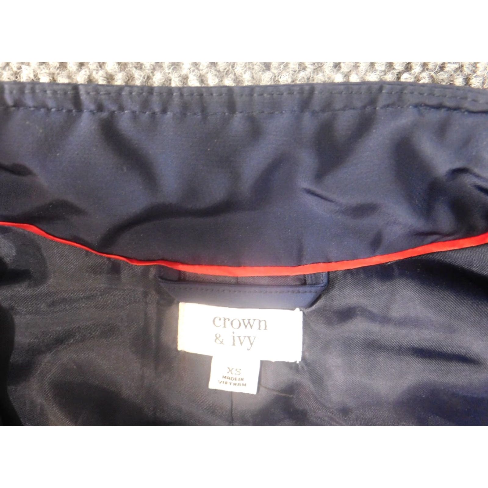 Vintage Crown & Ivy Womens Jacket XS Blue Zip Snap Soft-shell Regular Length Knit Polyester Lining Zipper Casual (Vintage: No) Size XS / US 0-2 / IT 36-38 - 6 Thumbnail
