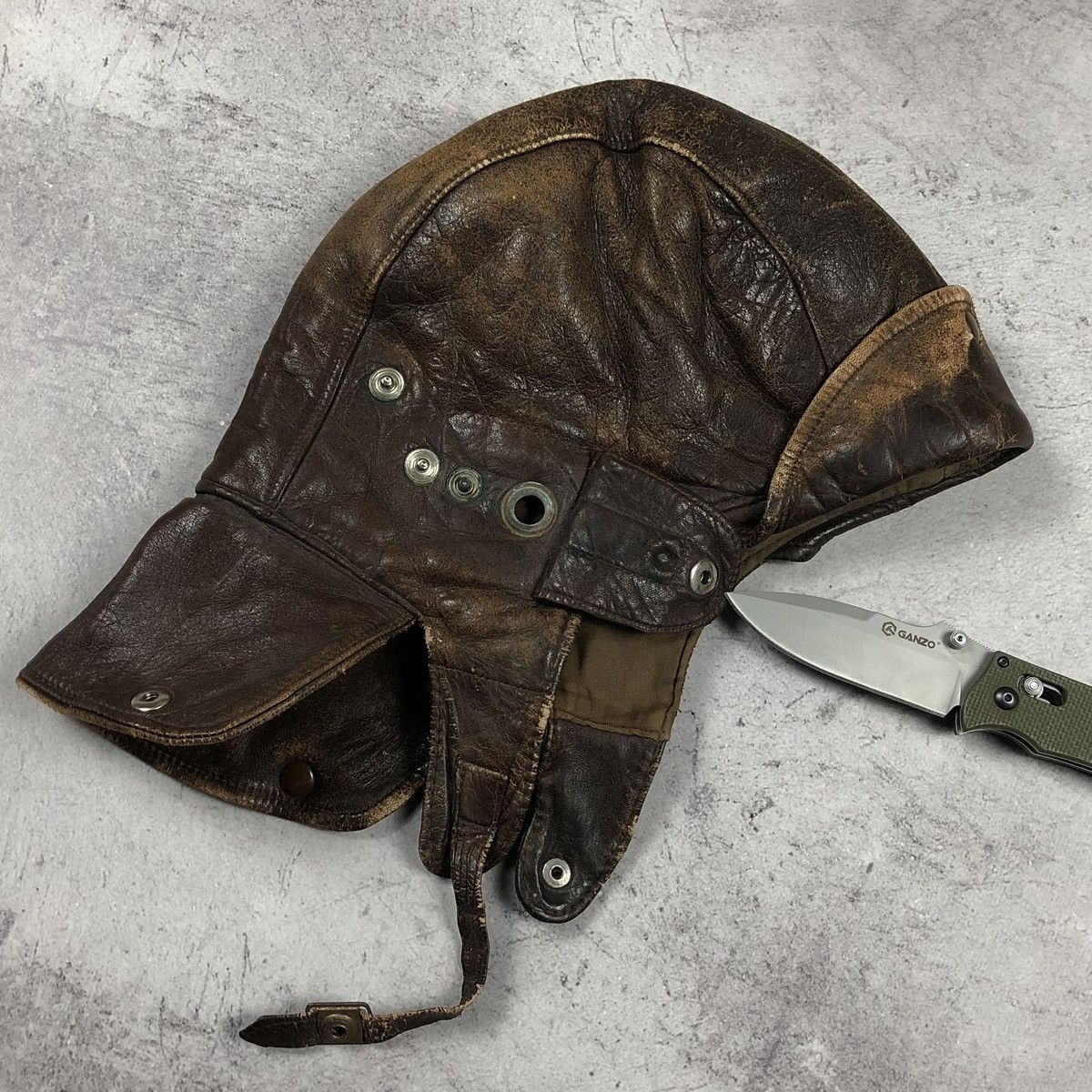 Vintage Rare Vintage 1920s–1930s Leather Aviator Flying Helmet Size ONE SIZE - 11 Thumbnail