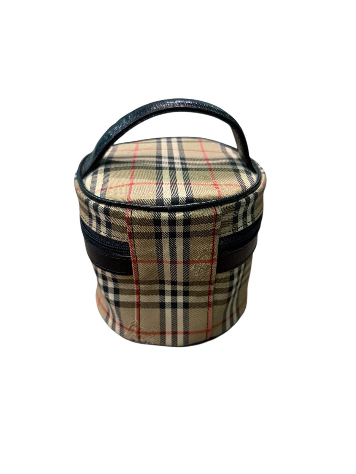 Burberry Prorsum VINTAGE BURBERRYS HAYMARKET CANVAS ROUND MINI VANITY BAG Size ONE SIZE - 9 Thumbnail