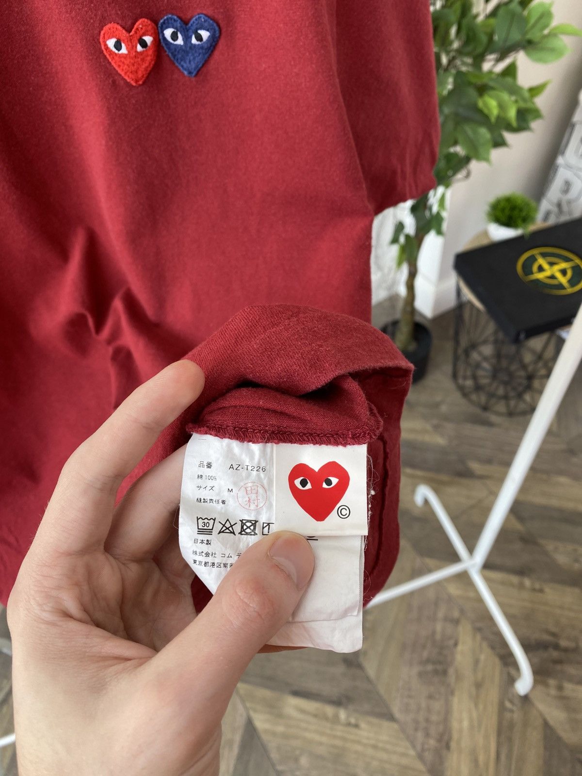 Comme des Garcons × Designer × Vintage Vintage COMME DES GARCONS CDG PLAY DOUBLE HEART TEE Size US M / EU 48-50 / 2 - 8 Thumbnail