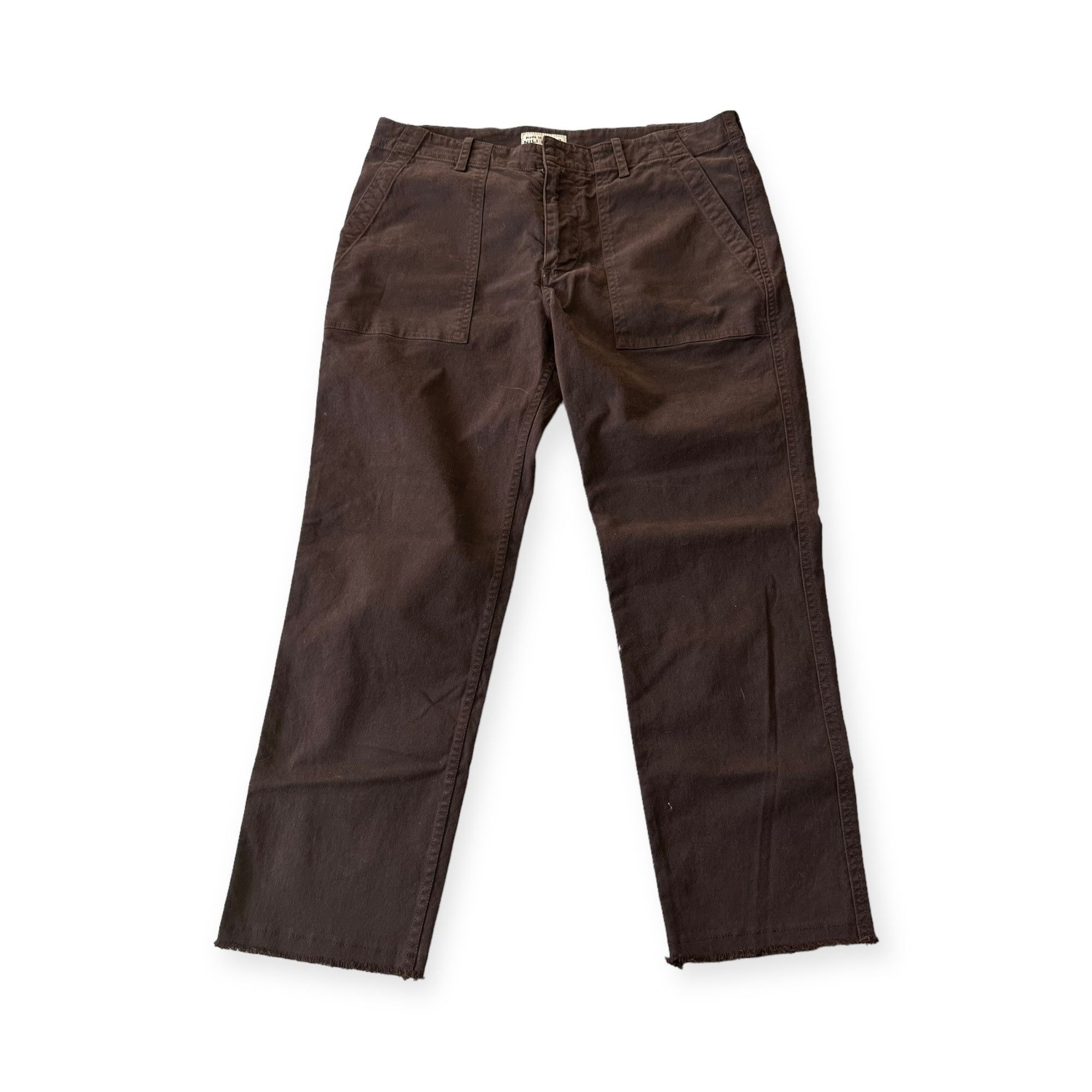 Nili Lotan Nili Lotan Jenna Cropped Raw-Edge Pants, Size 6, Brown Espre Size 28" / US 6 / IT 42 - 4 Thumbnail
