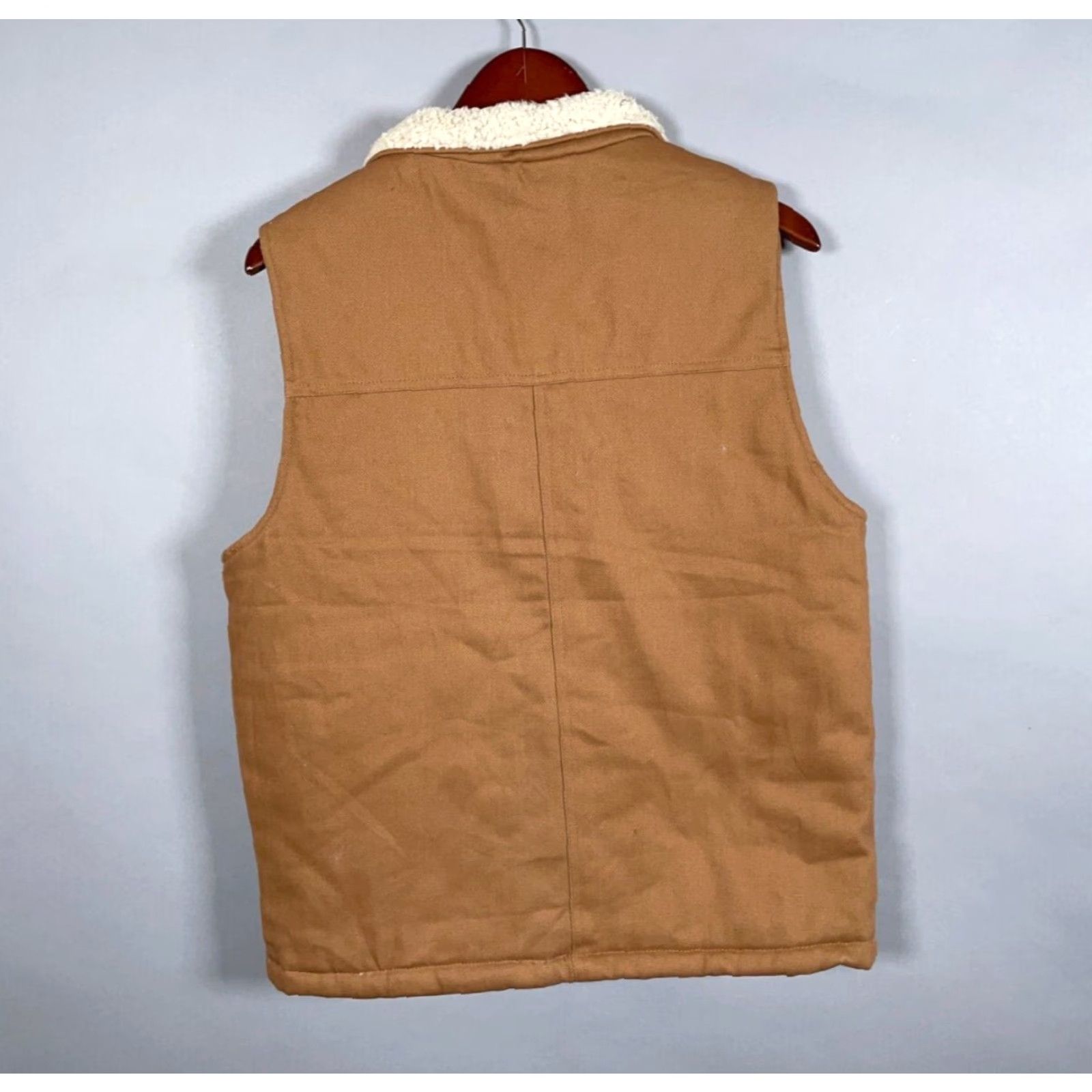 Weatherproof Weatherproof Heritage Brand Canvas Zip Up Vest Adult Small Brown Sherpa Collar Workwear Size US S / EU 44-46 / 1 - 2 Thumbnail
