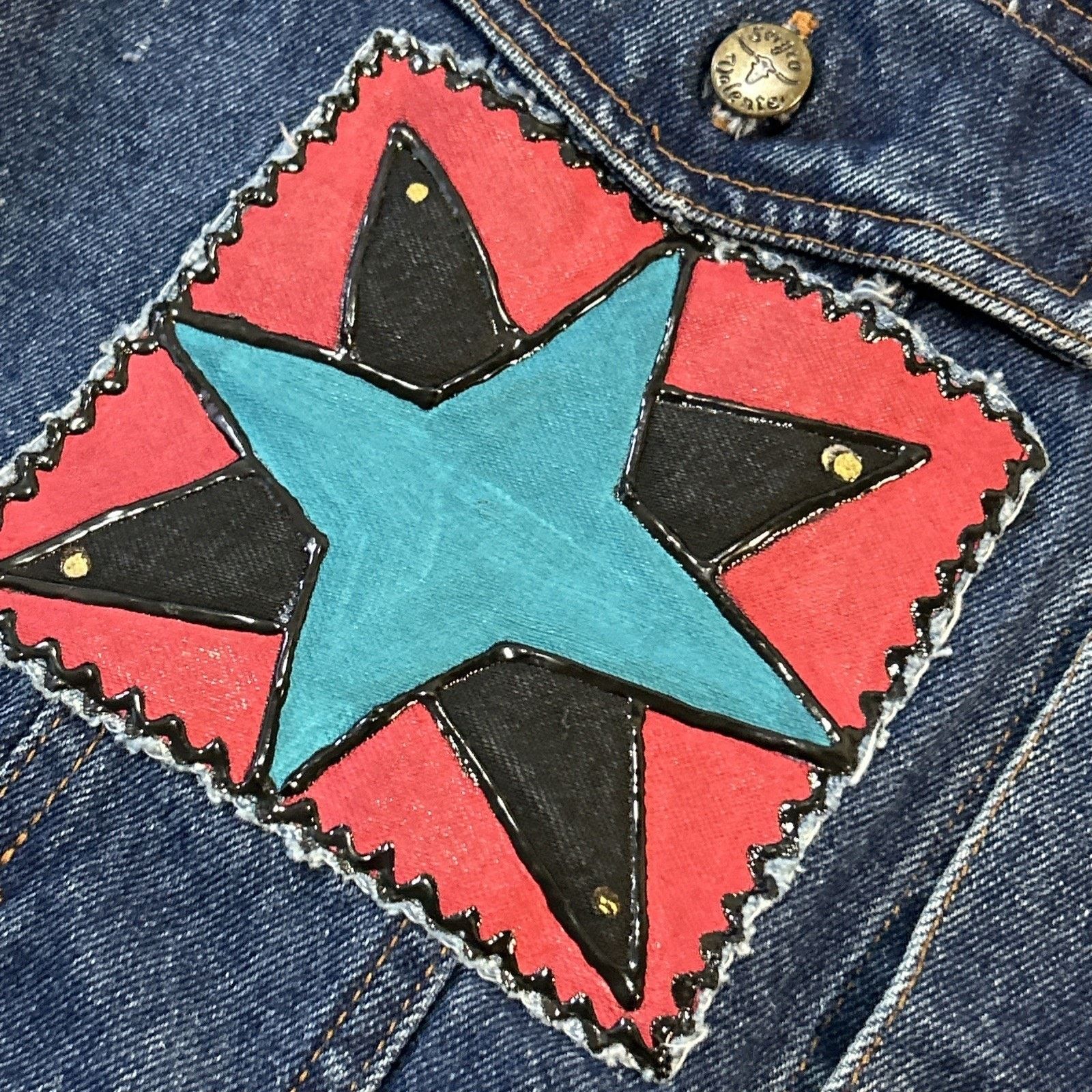 Levi's Denim Barn Jacket Native Paint Women 1X Sergio Valente Chore Size XL / US 12-14 / IT 48-50 - 17 Thumbnail