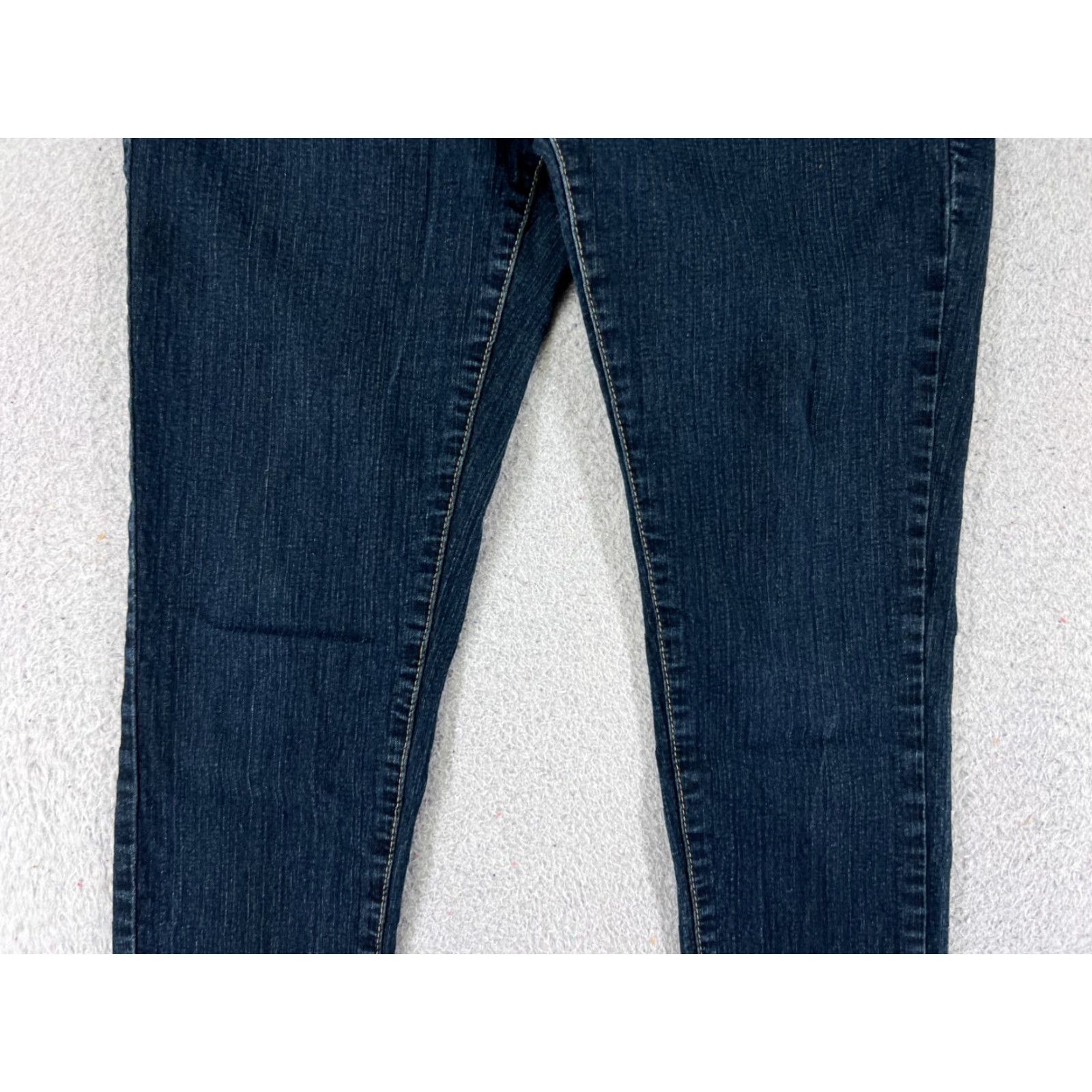 Denime Richcow Jeans Womens 9 Blue Denim Skinny Low Rise Embroidered Dark Wash 5-Pocket Design Regular Stretch Size 30" / US 8 / IT 44 - 3 Thumbnail