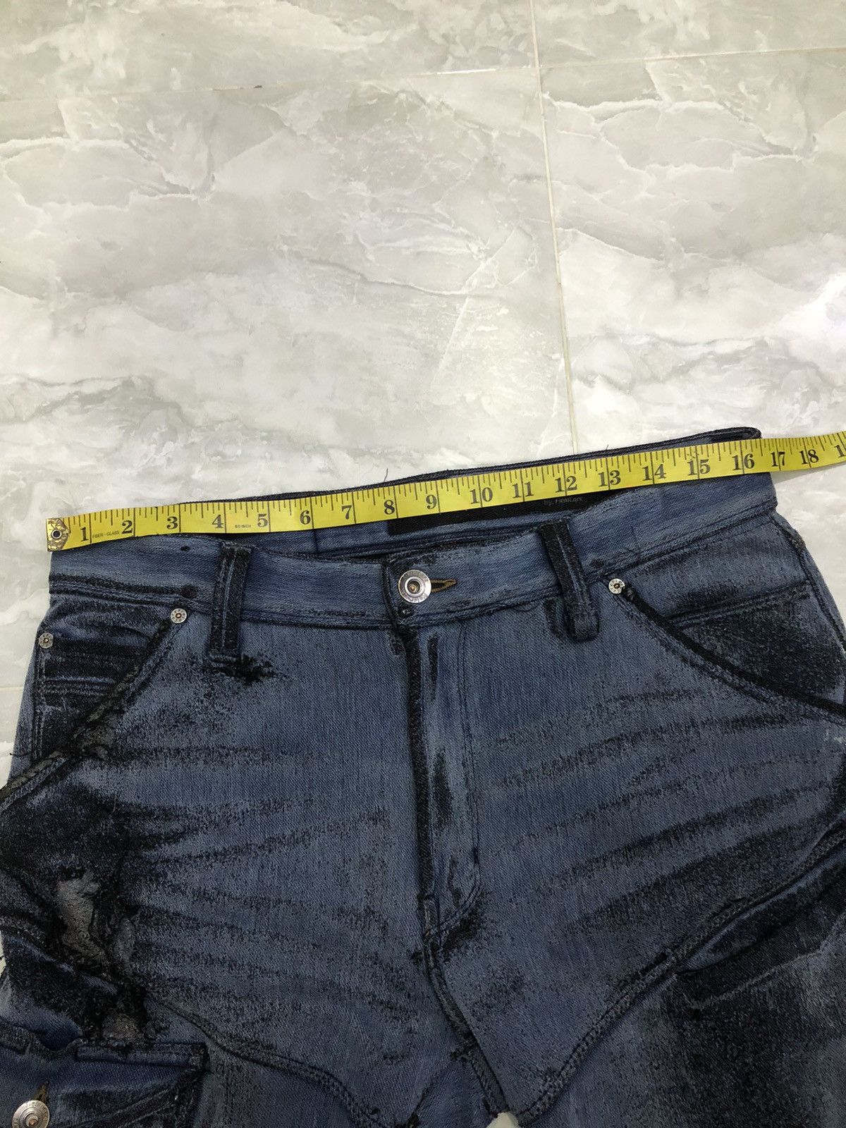 Japanese Brand Fieldcore Japan Work Denim Distressed Art Pants Size US 33 - 16 Thumbnail