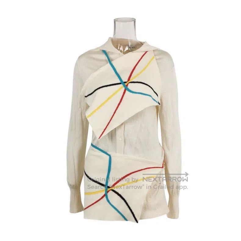 Loewe Loewe Milk White Silk Wool Design Open Cardigan Size XS / US 0-2 / IT 36-38 - 4 Thumbnail