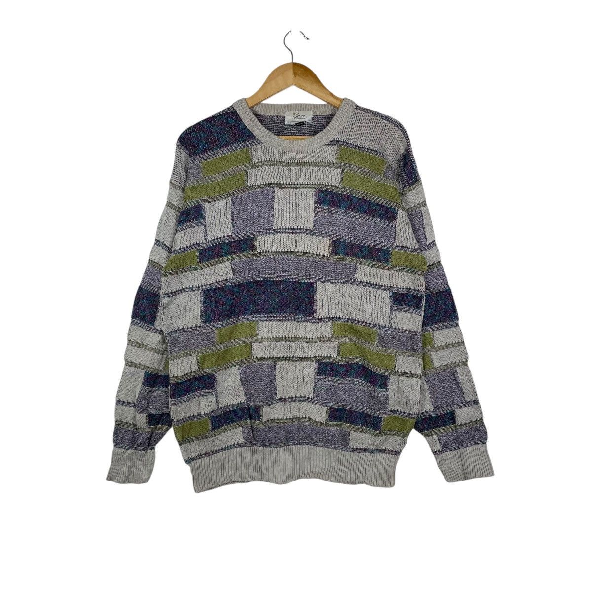 Japanese Brand Vintage Glaser Japan Patchwork Knitwear Sweater Size US M / EU 48-50 / 2 - 1 Thumbnail