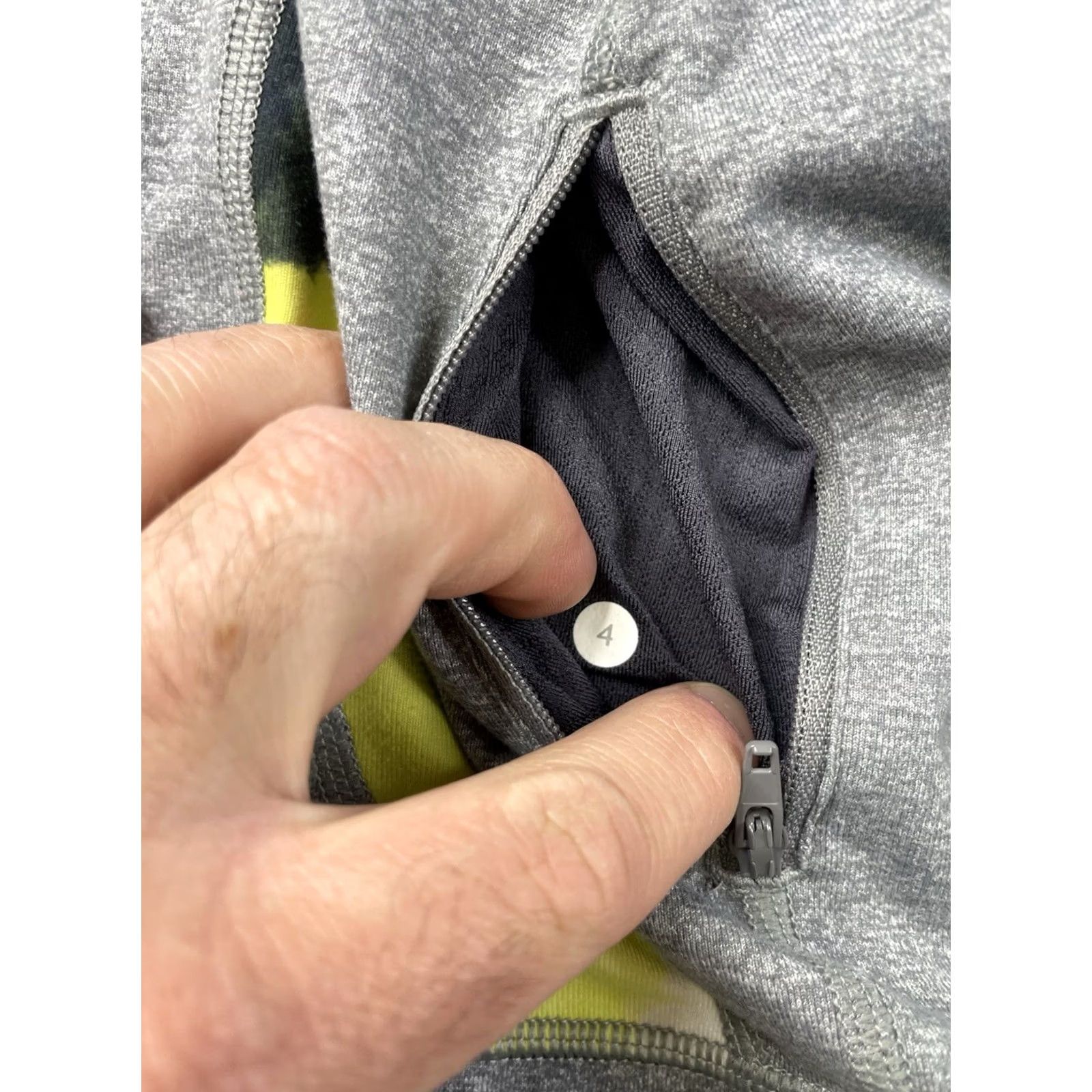 Lululemon Lululemon Womens Jacket Full Zip Gray with Yellow Thumbhole Size 4 Athletic Slim/Basic Jacket Run Gym Yoga Outdoor Athleisure Logo Women XS-? Size S / US 4 / IT 40 - 3 Thumbnail