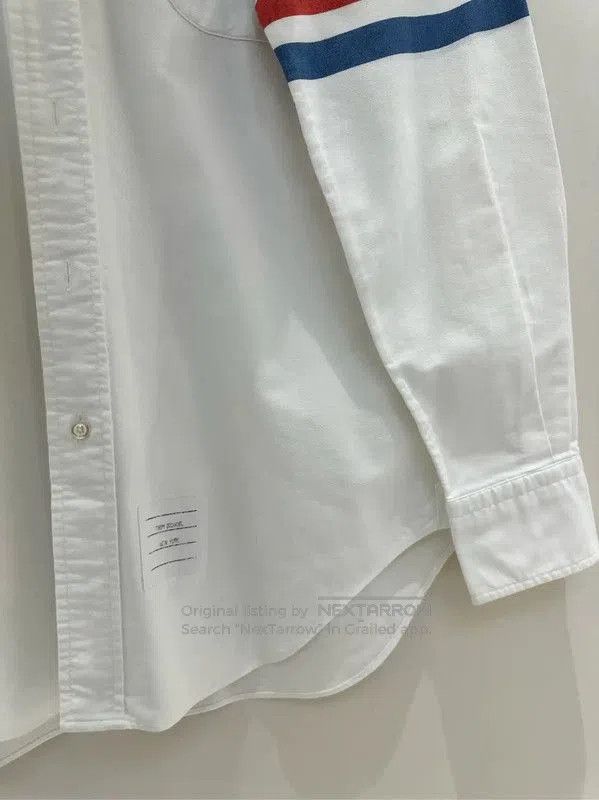 Thom Browne Thom Browne White Striped Long Sleeve Shirt . Size US M / EU 48-50 / 2 - 8 Thumbnail