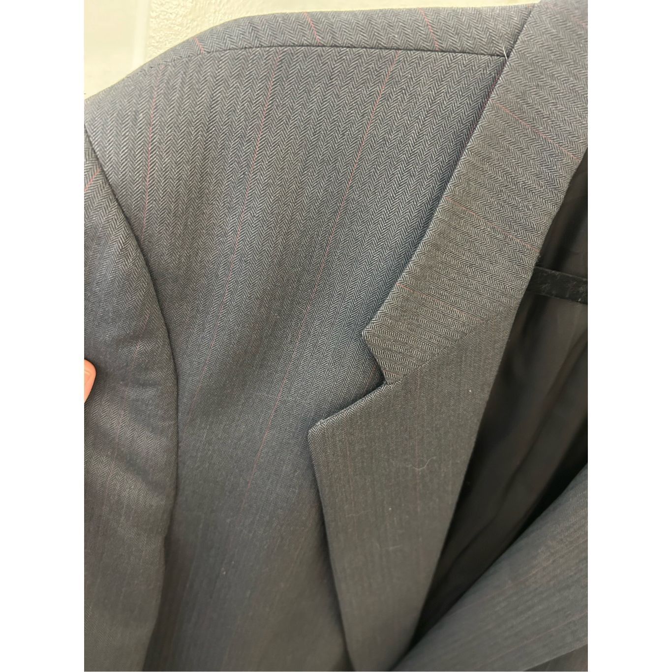 Burberry Burberry’s Pure Wool Gray Pinstripe Two-Button Blazer Sz 44R Size 44R - 3 Thumbnail