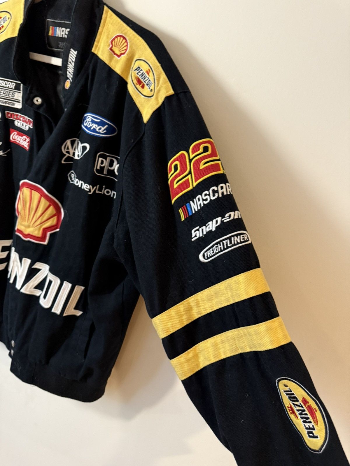 JH Design × NASCAR Vintage NASCAR Bomber Jacket – Black, Patches, Racing Size US L / EU 52-54 / 3 - 4 Thumbnail