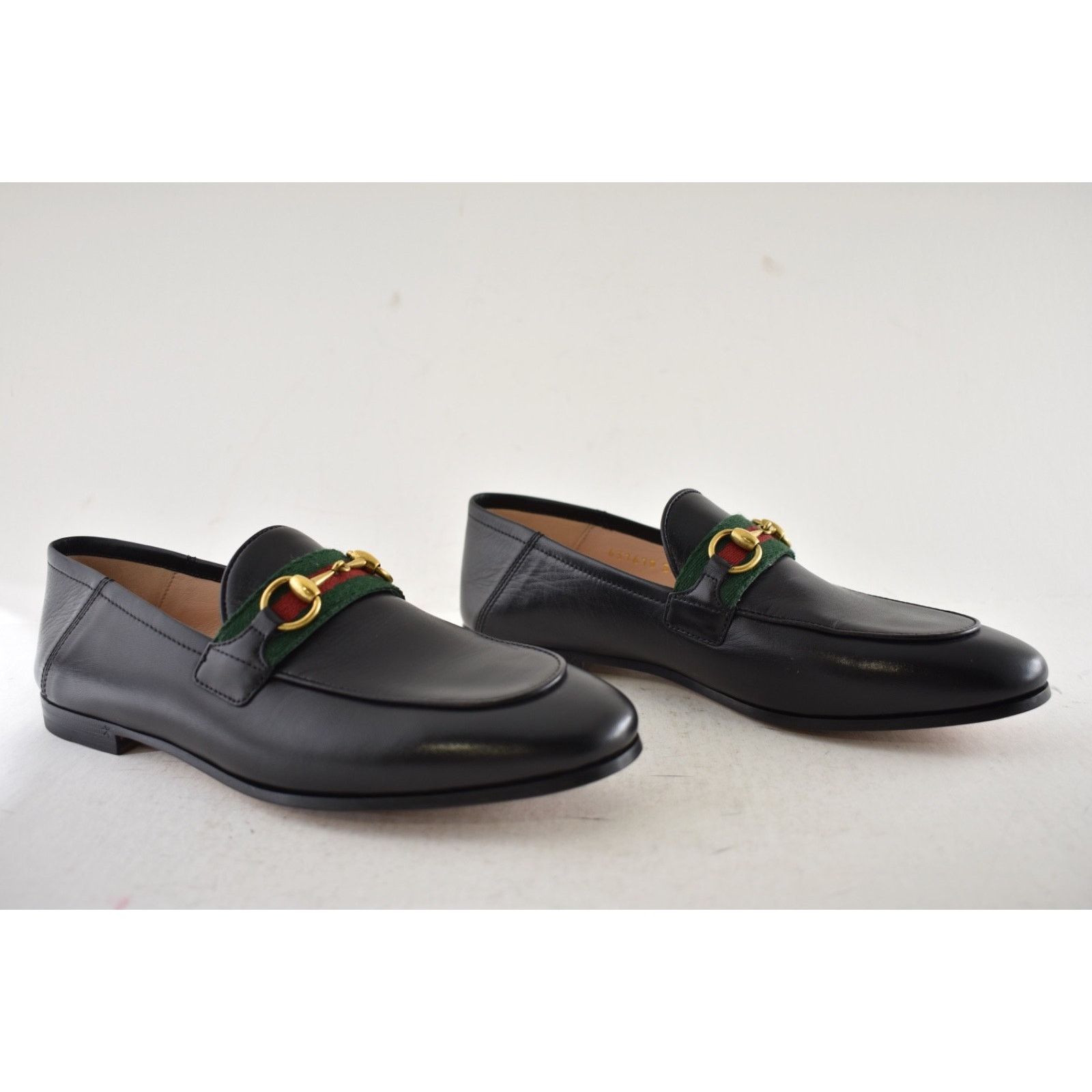Gucci Black Leather Web Horsebit Slipper Flat Loafer 36.5 Size US 6.5 / IT 36.5 - 4 Thumbnail